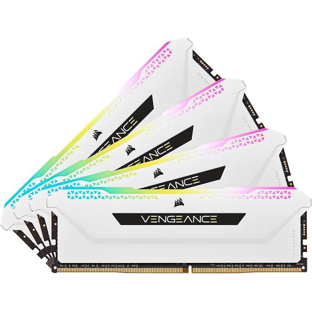 32GB Quad-Kit Arbeitsspeicher RGB SL Corsair DIMM DDR4-3600 Vengeance Arbeitsspeicher PRO weiß