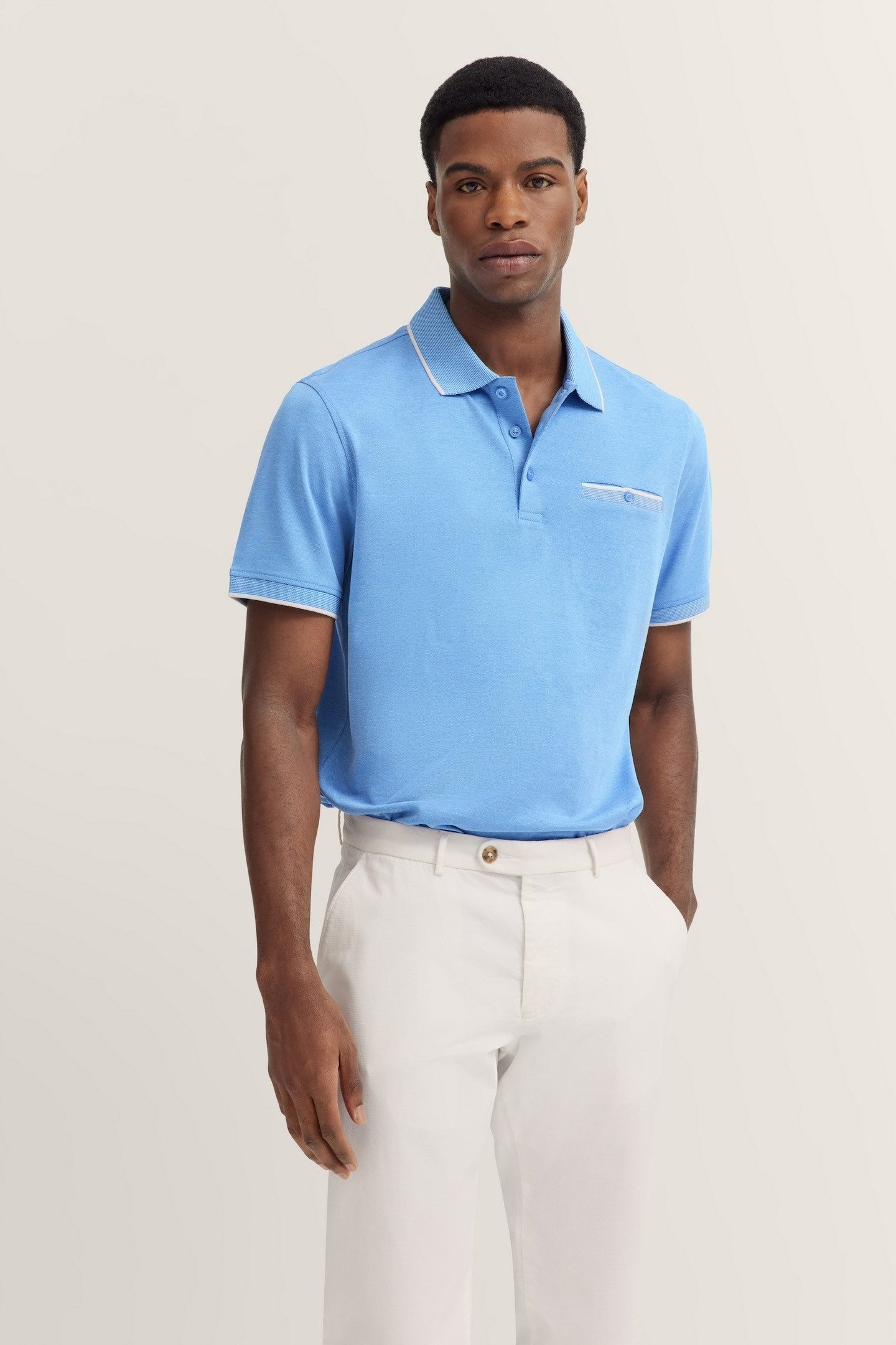 bugatti Poloshirt mit dezenten Kontraststreifen