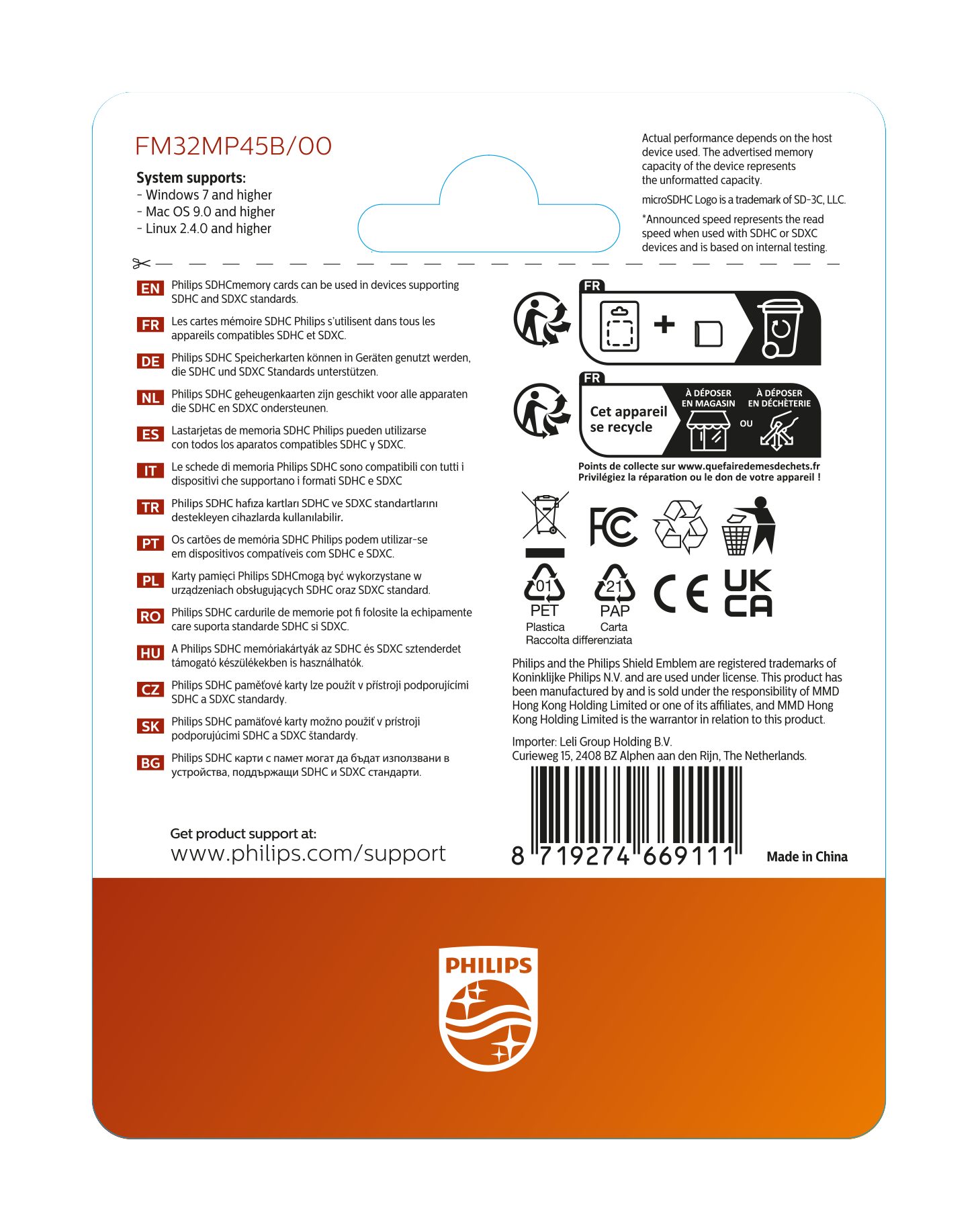 Philips Philips Micro SDHC Karte 32GB Speicherkarte UHS-I U1 Class 10 Speicherkarte – Bild 3 von 5