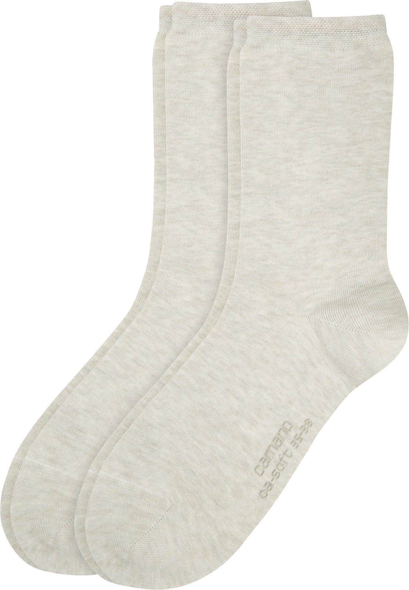 natur-melange Damen-Socken Camano Uni 2 Paar Socken
