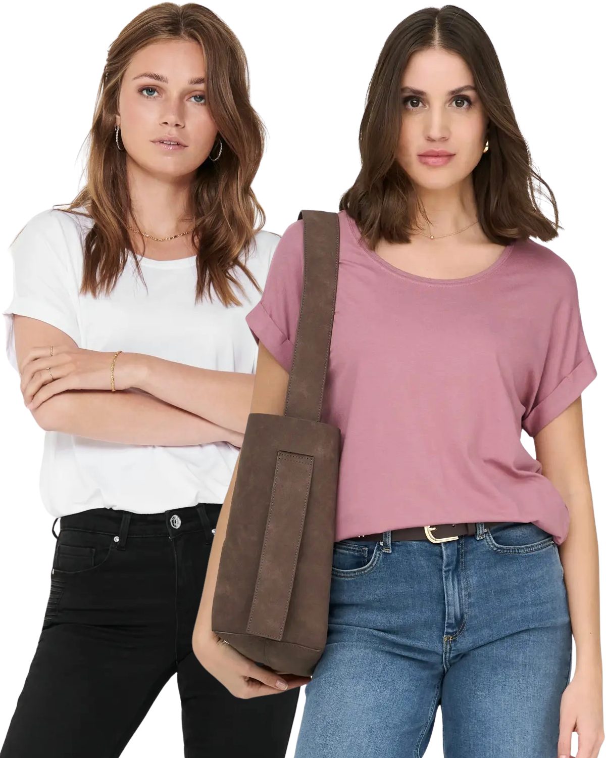 ONLY T-Shirt Stilvolles Basic Shirt mit Rundhalsausschnitt (2er-Pack) unifa günstig online kaufen