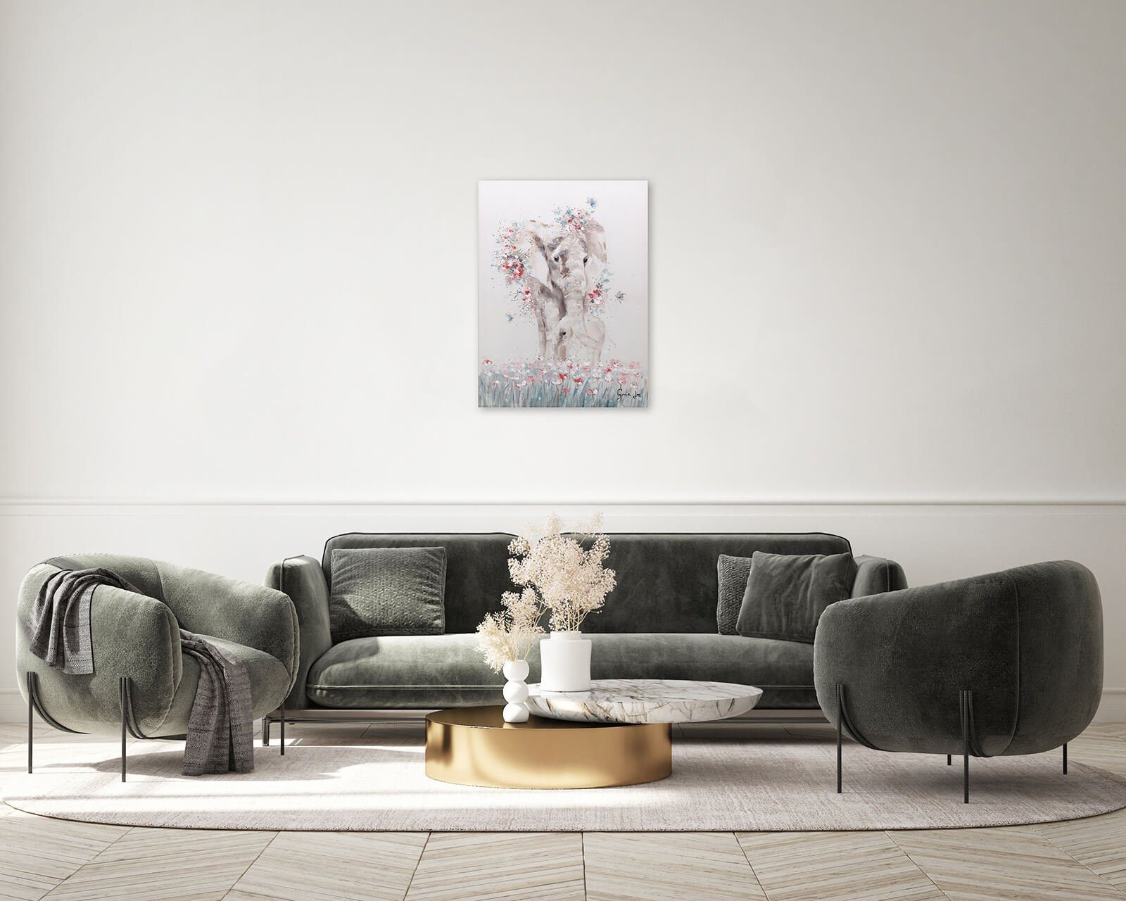 KUNSTLOFT Gemälde Herz und Seele Leinwandbild Wandbild 100% 75x100 cm, HANDGEMALT Wohnzimmer