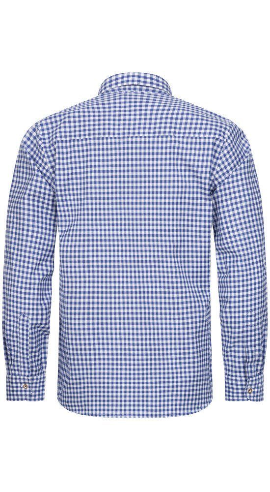 Trachtenhemd Blau von Nübler in Sepp Langarm Trachtenhemd Nübler