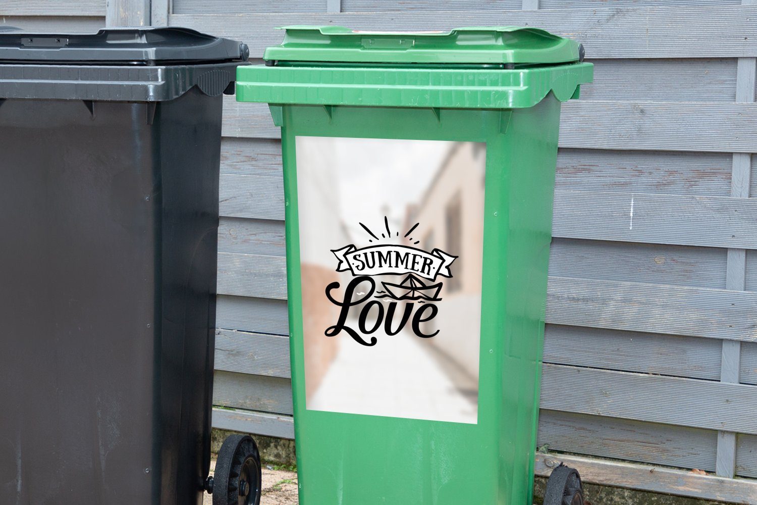 St), Sommer Zitat - Wandsticker (1 Sticker, Mülleimer-aufkleber, Mülltonne, MuchoWow Abfalbehälter - Boot Container,