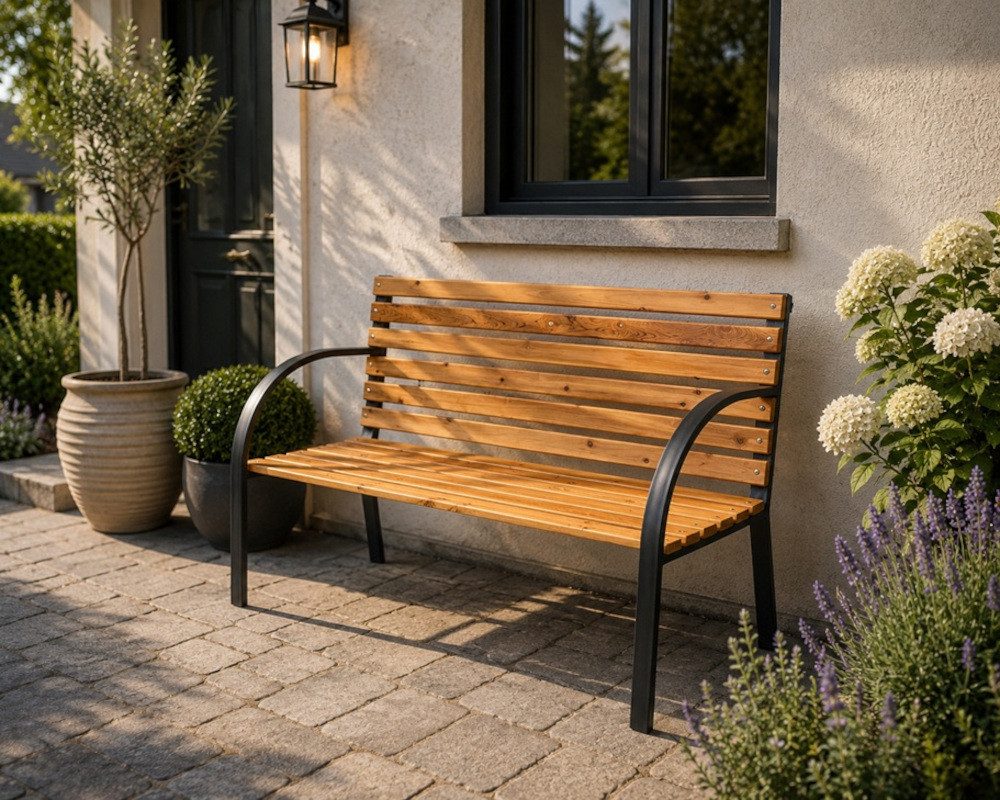 BruKa Gartenbank 2-Sitzer TOSKANA Holzbank Terrasse Garten Holz Sitzbank