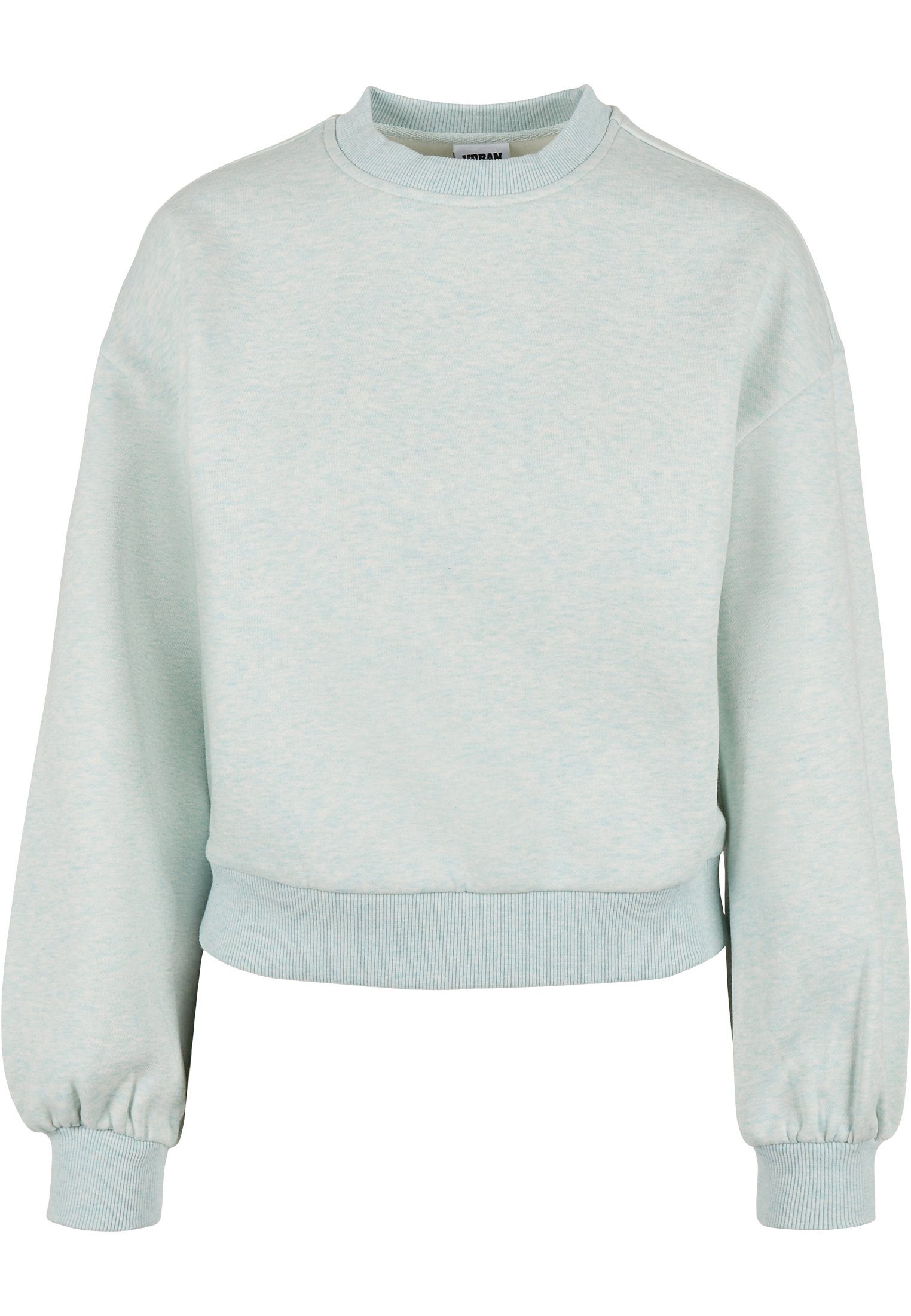 Ladies Crewneck Oversized Damen Sweater URBAN CLASSICS Color melange Melange aqua (1-tlg)