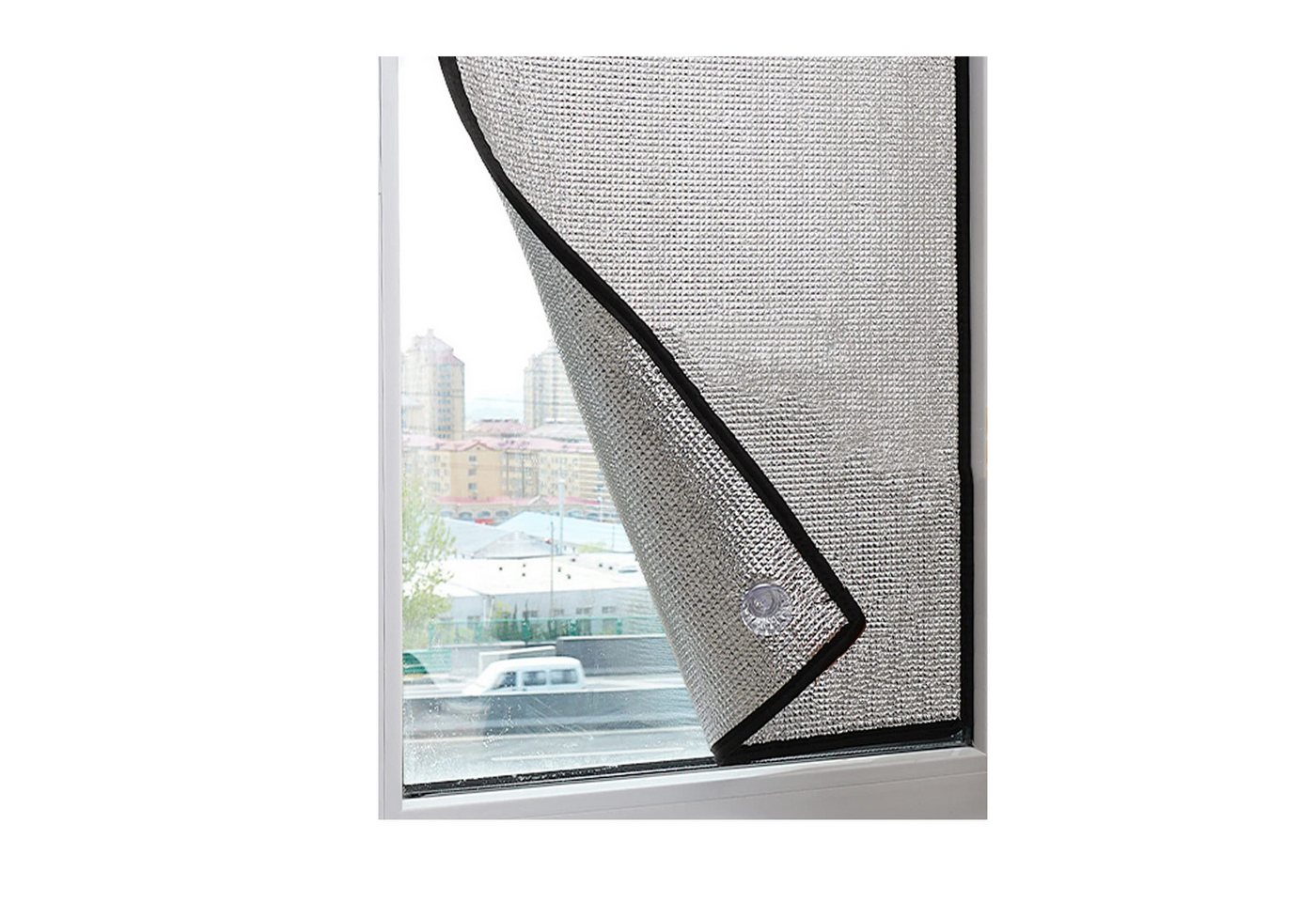 Venkuber Sonnenschutz-Fensterfolie Sichtschutz für Fenster – UV- und Wärmeisolierung, reflektierende Aluminiumfolie mit Saugnapf für Zuhause, Büro, Garage