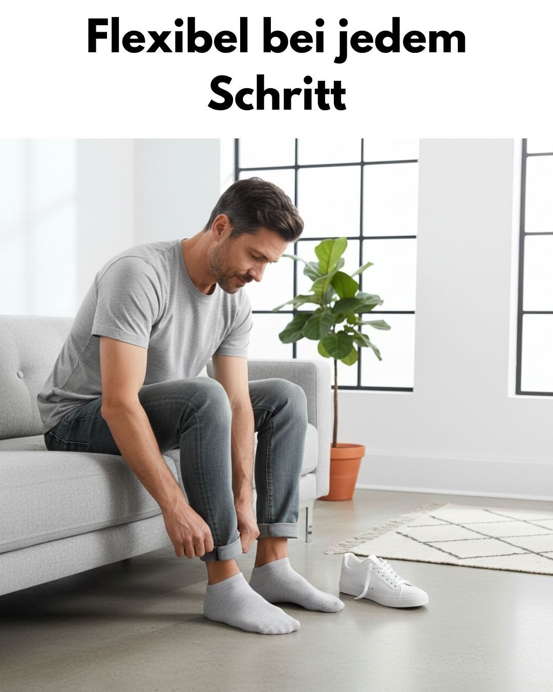sockenkauf24 Sneakersocken Premium Sneaker Socken Herren & Damen mit Komfortbund ohne Gummidruck (Grau/Anthrazit, 10-Paar, 43-46) atmungsaktive gekämmte Baumwolle, ohne Naht, Exclusive Line
