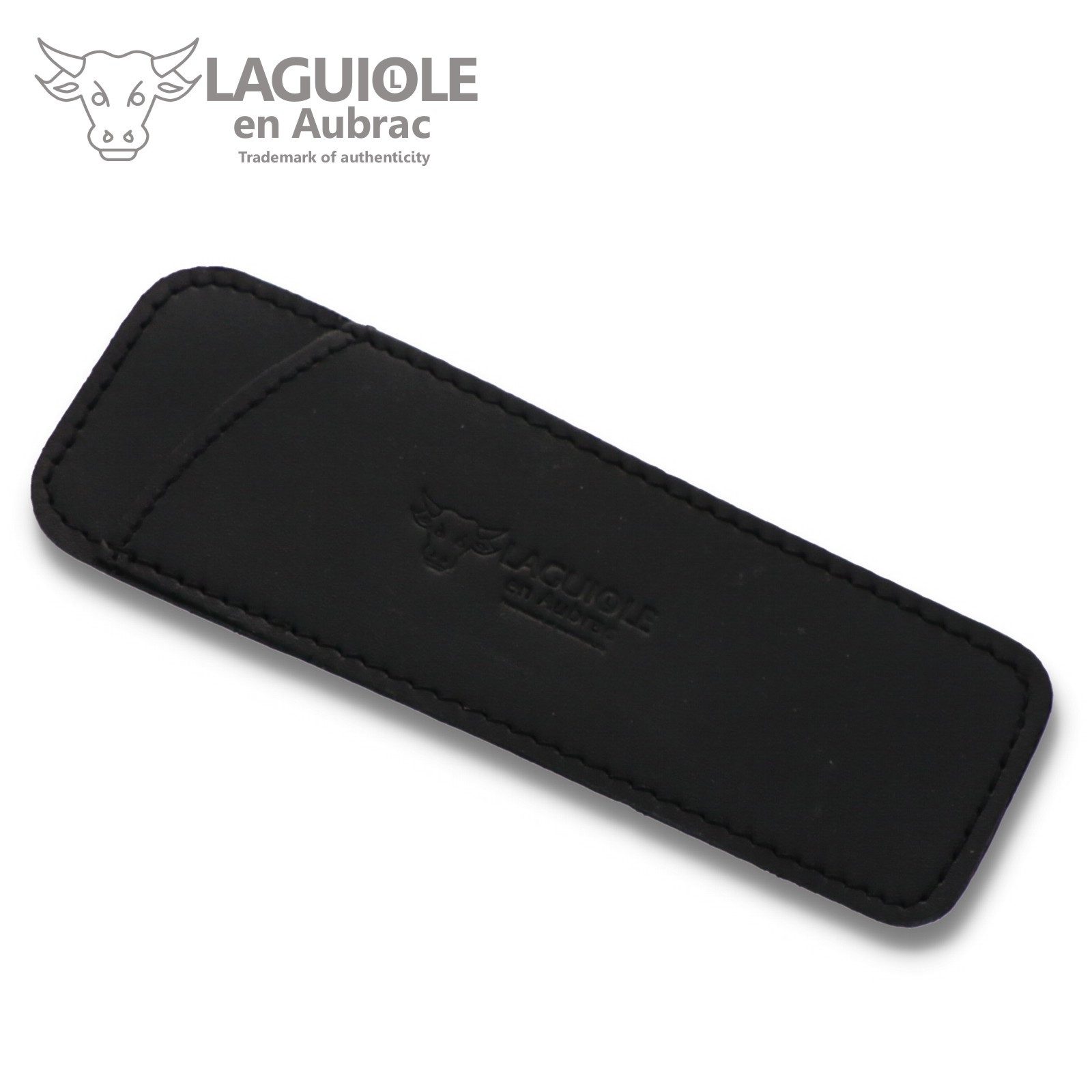 Laguiole en Aubrac Messertasche PCA12 schwarz, Etui für ein Laguiole Messer mit 11/12 cm Grifflänge Leder schwarz