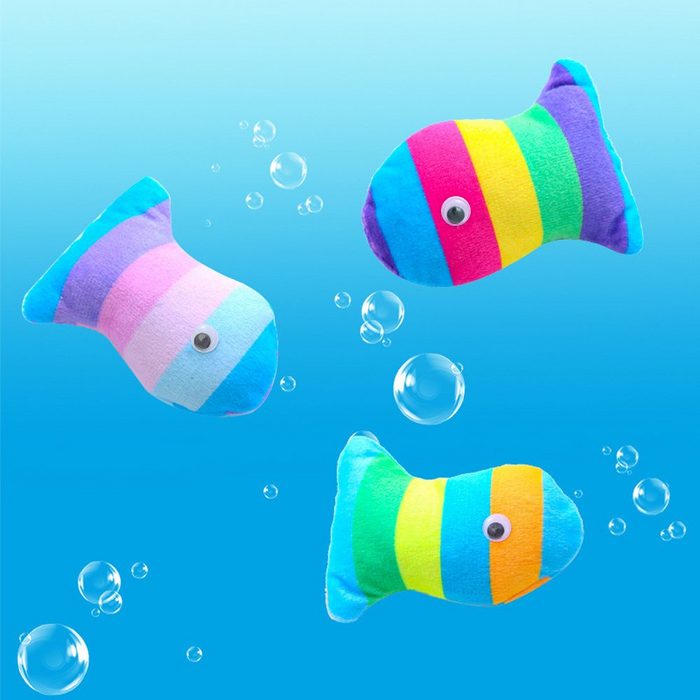 Devenirriche Tier-Intelligenzspielzeug Katzenspielzeug Fisch mit Katzenminze - Interaktives waschbares