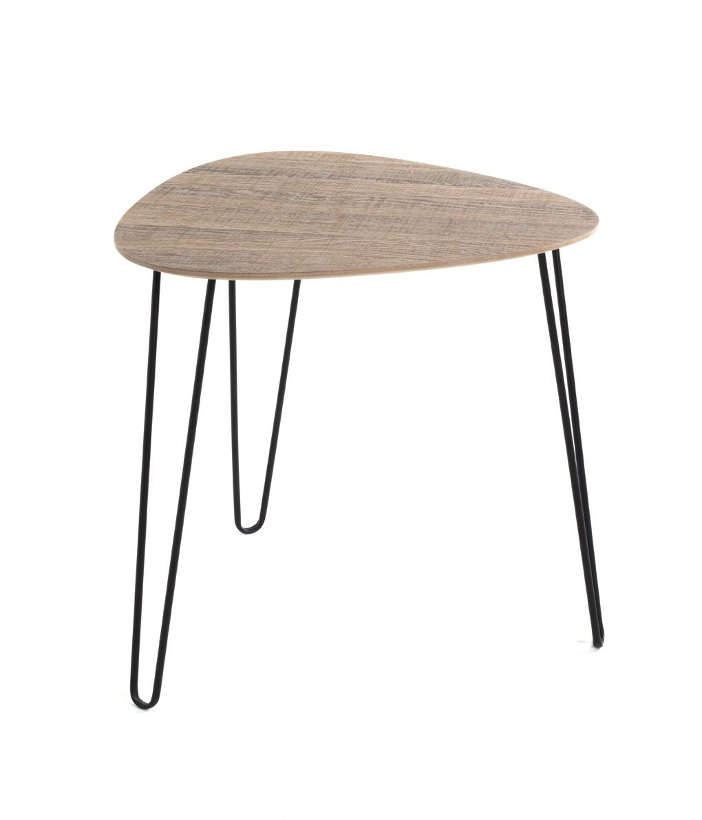 Beistelltisch in schwarz-eiche, MDF, Metall - 48x48x48cm (BxHxT)