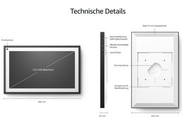 Amazon Echo Show 15 + Fernbedienung, Alexa Fire TV intergriert Wandmontage Sprachgesteuerter Lautsprecher (WLAN (WiFi), Bluetooth, Wi-Fi 6, Smart Display, Bluetooth, WLAN, Full HD, 1920 x 1080)