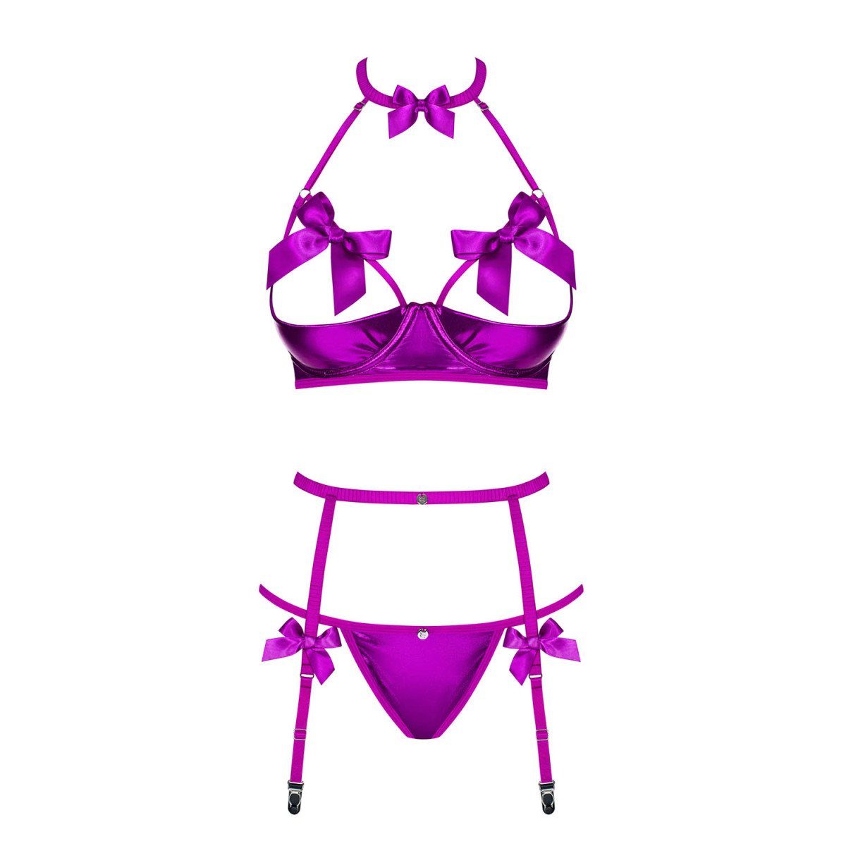 (S/M) Schalen-BH purple set Obsessive Set: 3pcs Delishya OB -