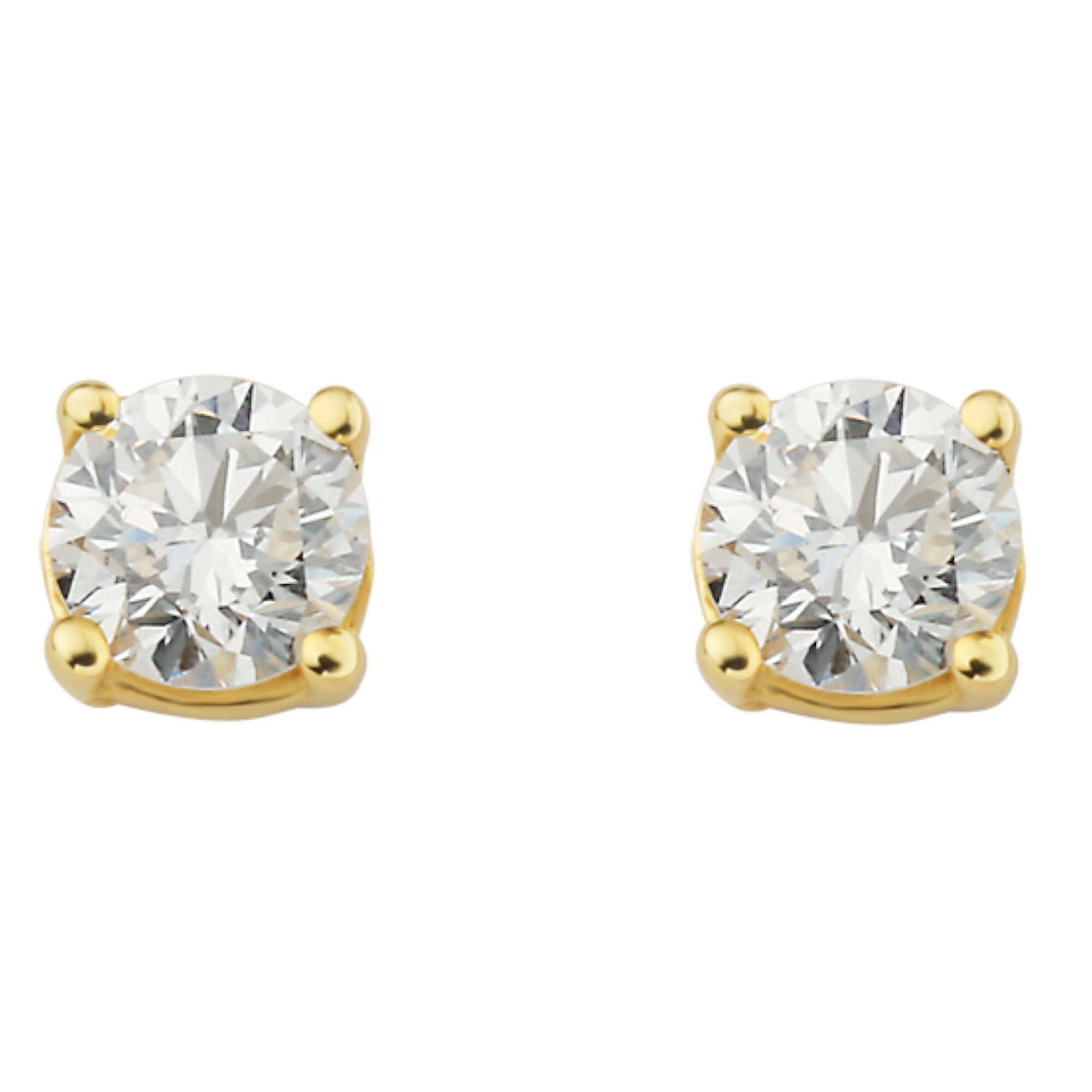 Paar 585 Ohrringe Ohrstecker aus Ohrstecker Brillant ONE Damen Gold Schmuck ct ELEMENT 0.15 Diamant Gelbgold,