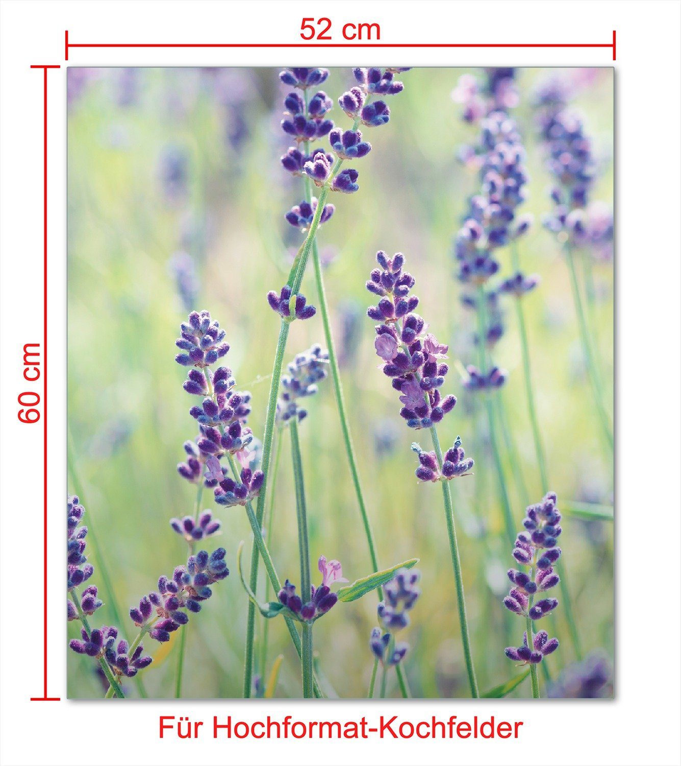 Wallario Herd-Abdeckplatte Lila Blumenfreude - Violette Pflanzen auf der Wiese, ESG-Sicherheitsglas, (Glasplatte, 1 tlg., inkl. 5mm Noppen), verschiedene Größen