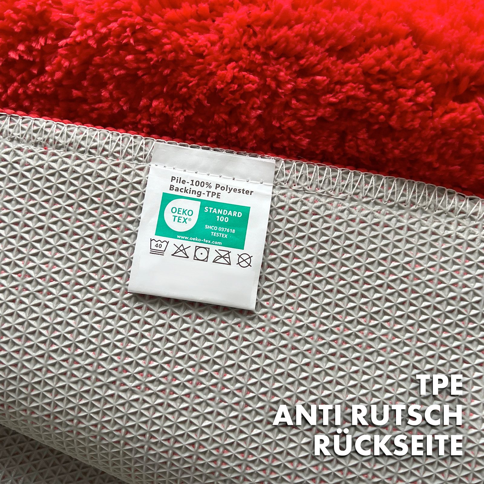 Floordirekt Badematte Maris – Flauschiger Badteppich, Blattstruktur, rutschfest & waschbar, rutschhemmend beschichtet, schnell trocknend, fußbodenheizungsgeeign – Bild 5 von 5