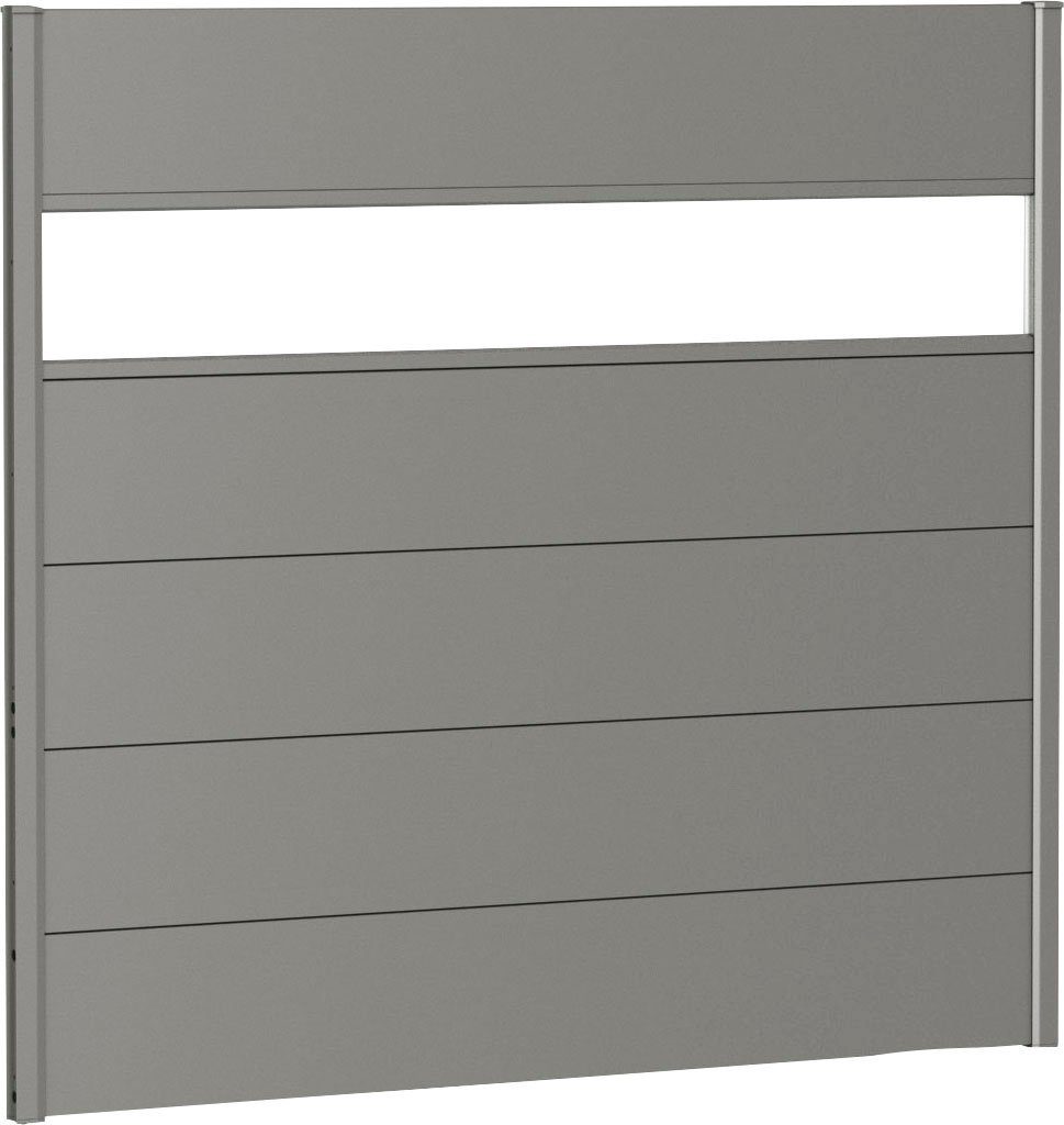Biohort Sichtschutzelement, 5 Metall-Paneele, 1 Acrylglas-Paneel und 2 Schienen, LxH: 145x137 cm
