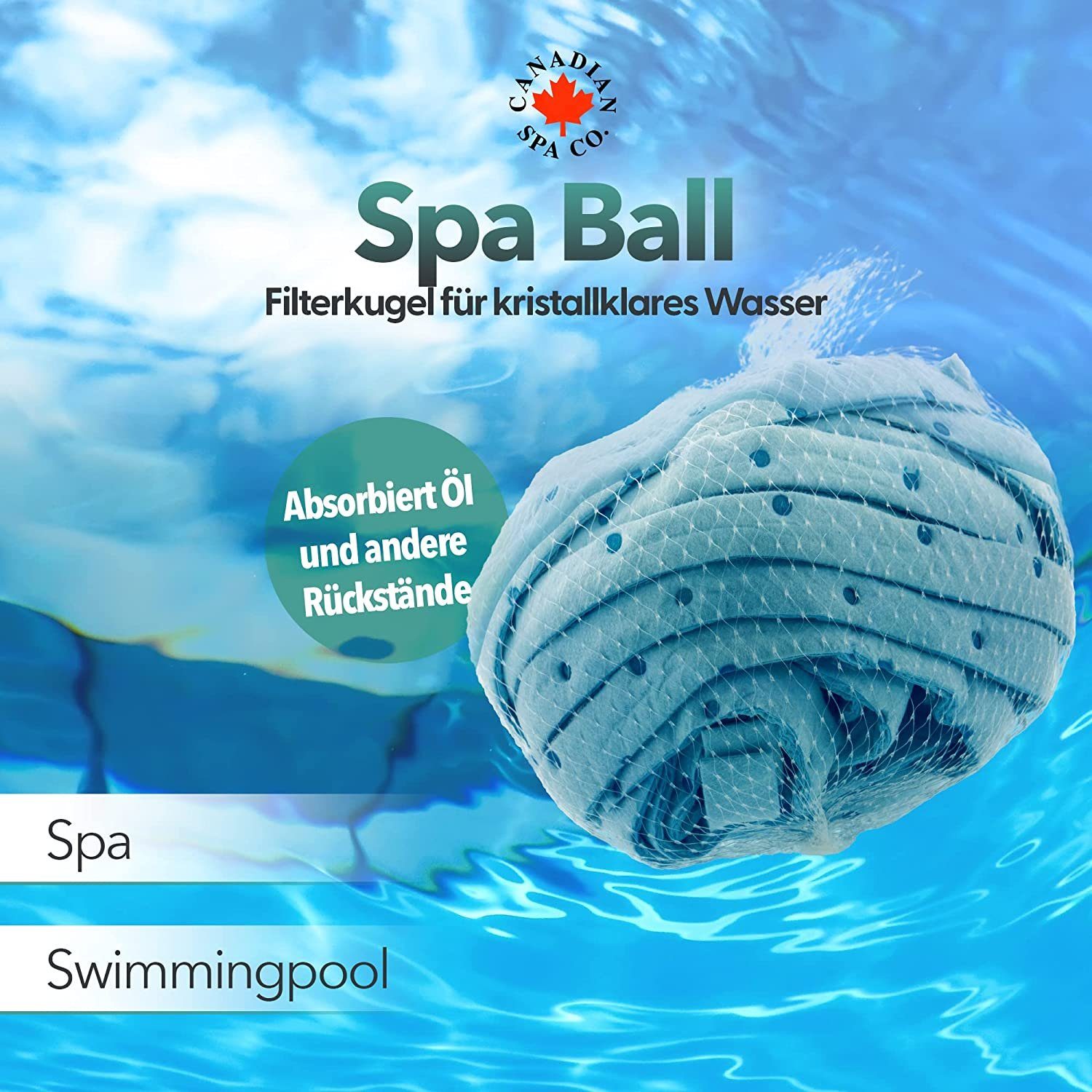 Canadian Spa GmbH Skimmer Whirlpool Ball, Ölabsorbierend, Umweltfreundlich, Universelle Whirlpool Reinigung