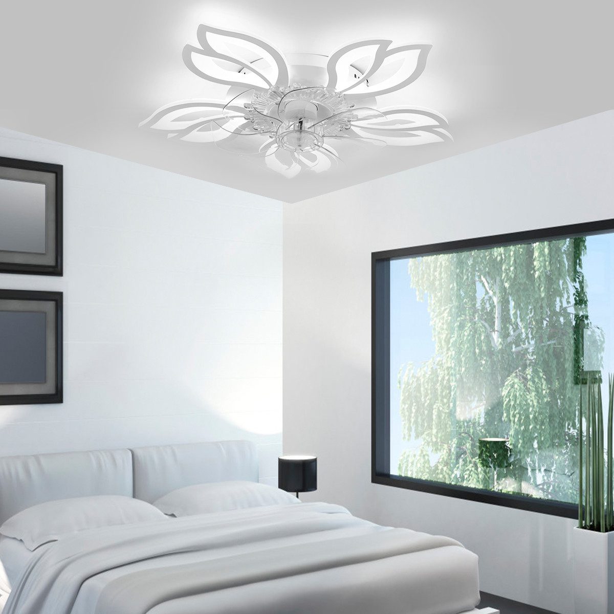 LETGOSPT Deckenleuchte 85W Deckenventilator mit Lampe, günstig online kaufen