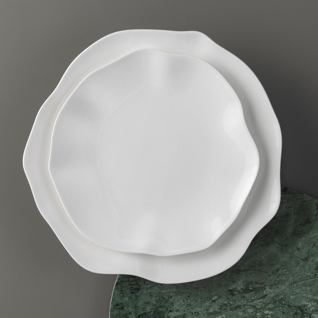Villeroy & Boch Frühstücksteller Pura Frühstücks-/Dessertteller 22x22x2,5cm, (1 St), Premium Bone Porcelain, mikrow.- & spülm.sicher, Made in Germany