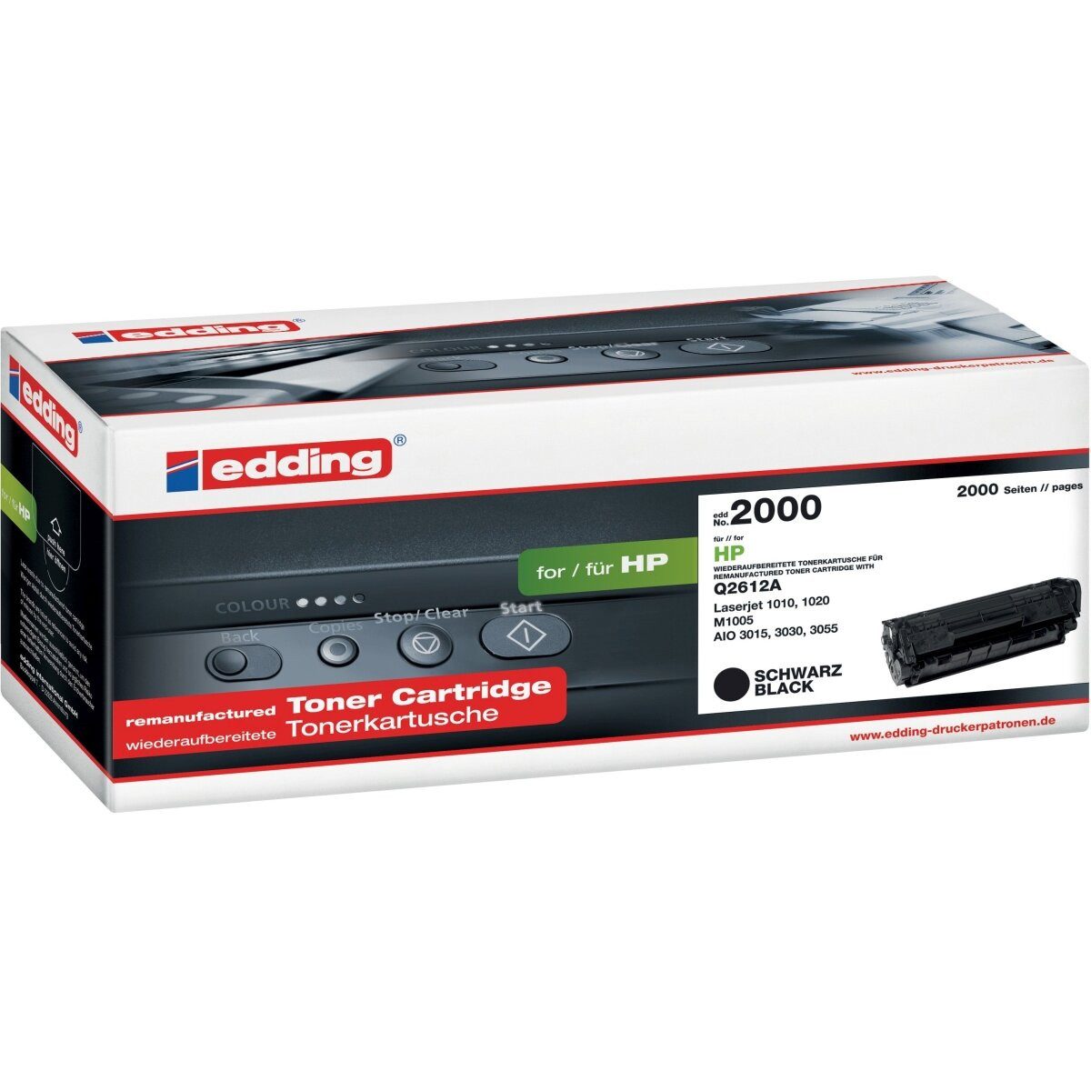 edding Tonerpatrone Toner kompatibel mit HP Q2612A black