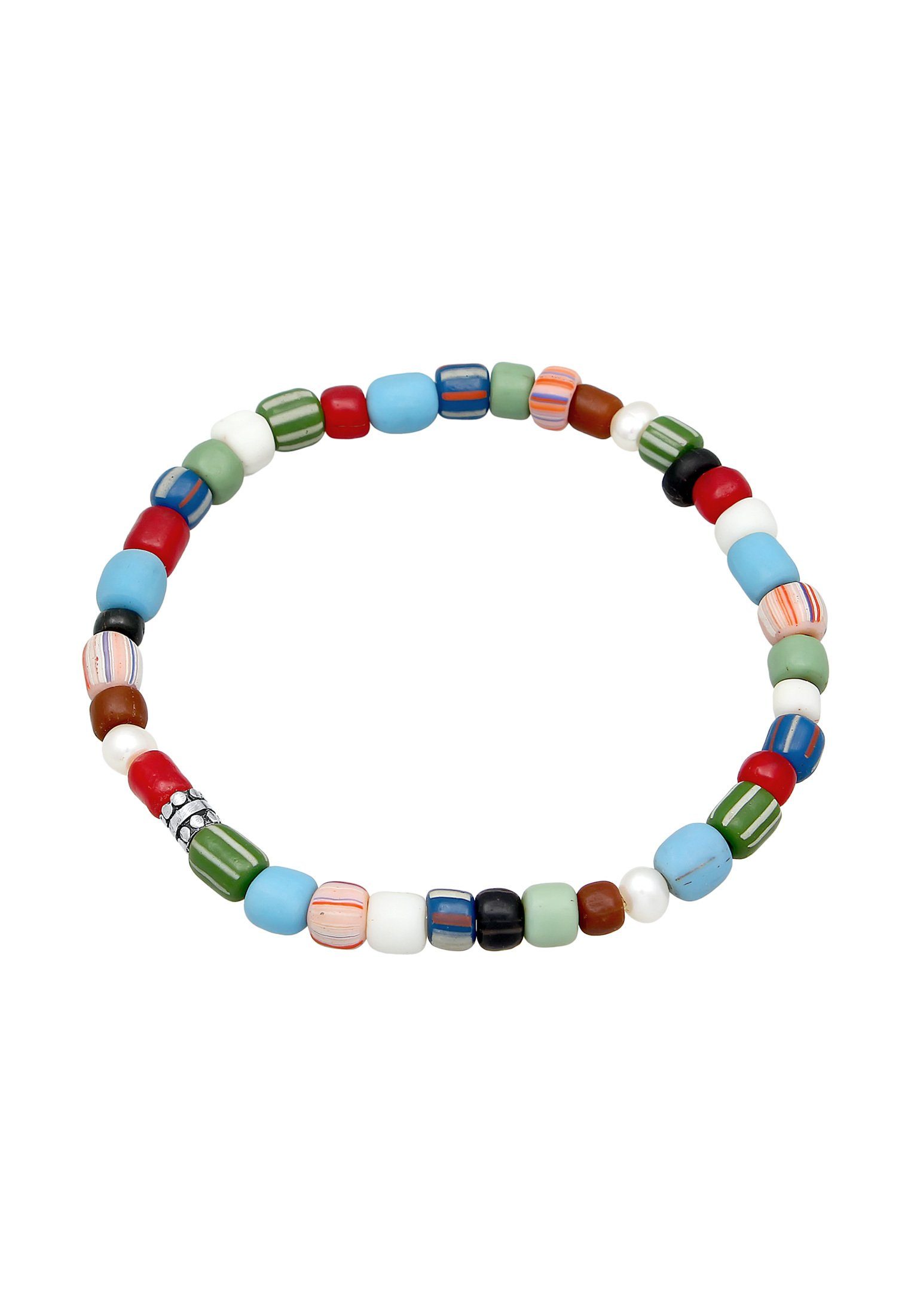 Bunt Silber 925 Bead-Armband-Set Beads Kuzzoi Süßwasserperlen Glas