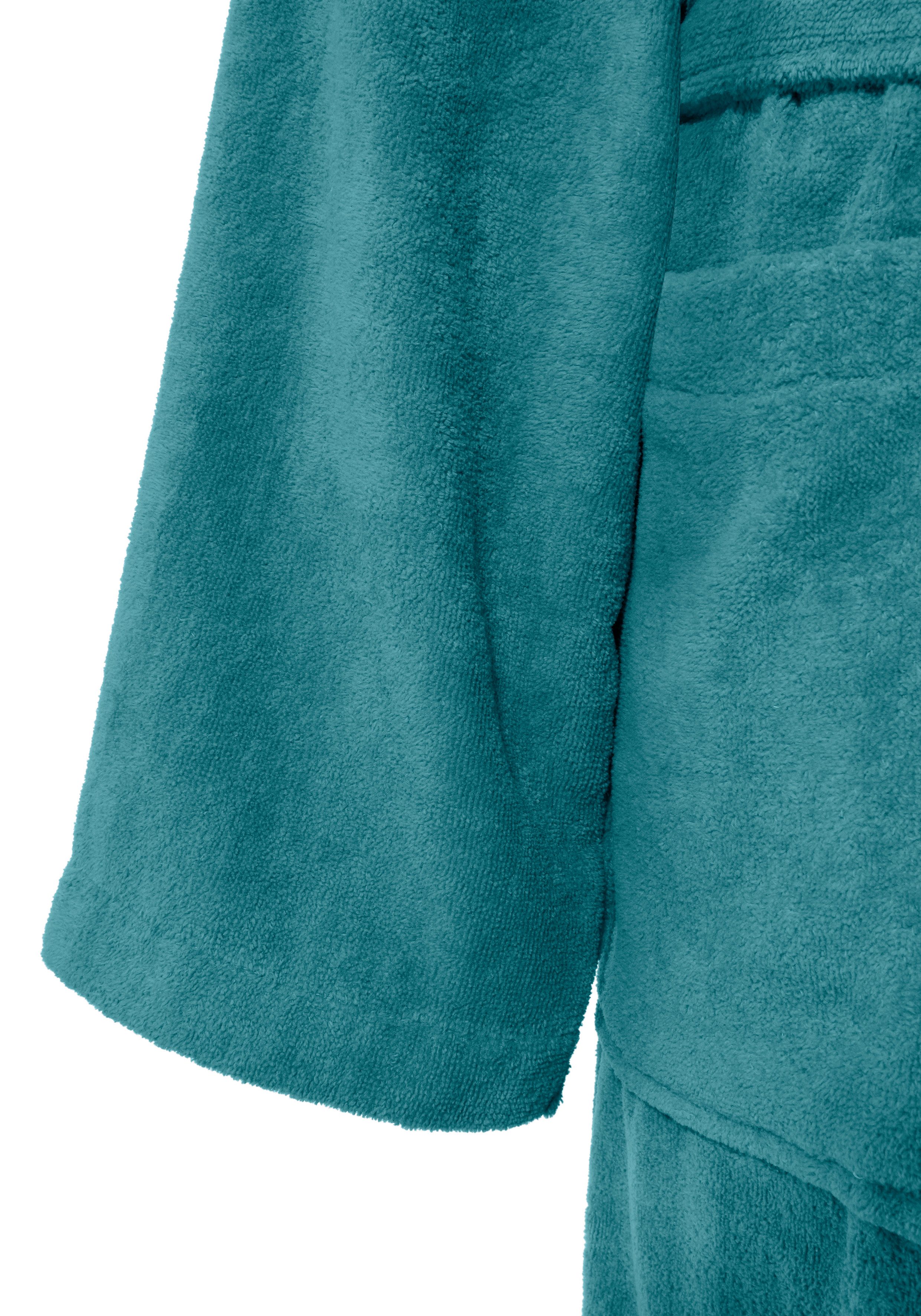 OTTO home Unisex-Bademantel Regona, Hotelbademantel, Morgenmantel, Standardlänge & Überlänge, Langform, Veloursfrottier, Kapuze, Gürtel, Damen & Herren, mit Taschen, flauschig, weich, Velours, Sauna & Spa
