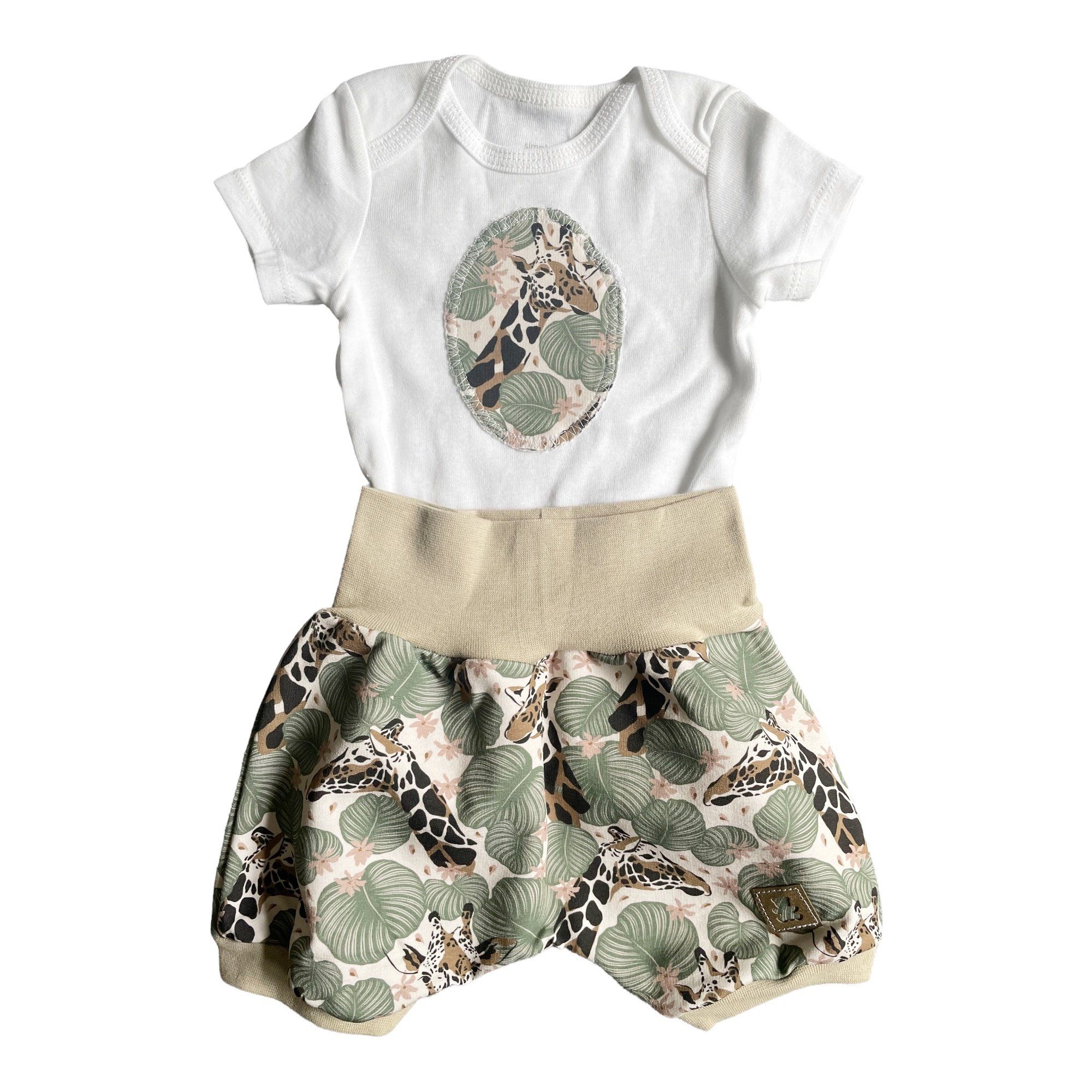 Body & Shorts Kinder- Baby Set Giraffe Dschungel Motiv