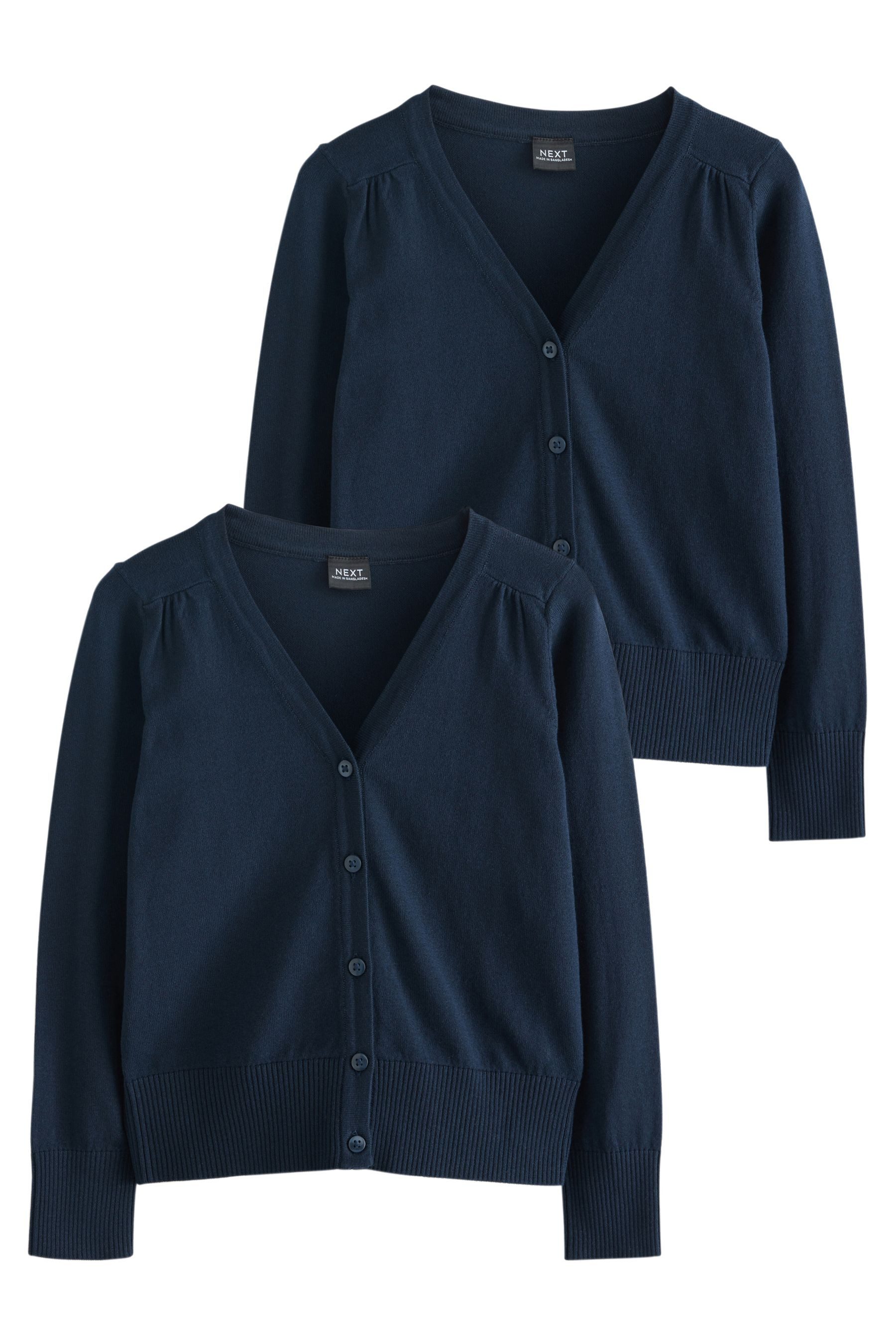Next Strickjacke Schul-Strickjacke mit V-Ausschnitt und Baumwolle (2-tlg)