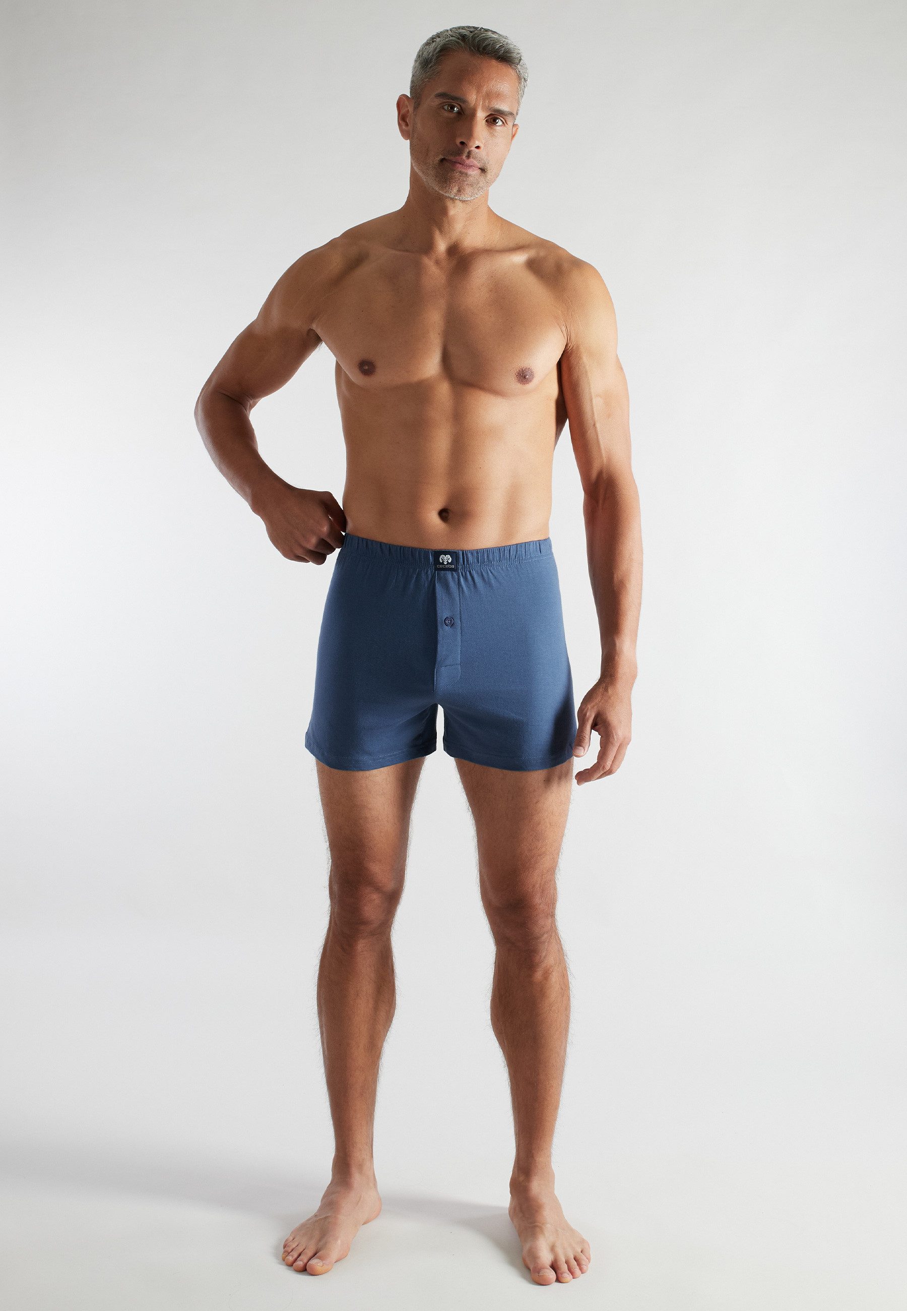 CECEBA Boxershorts CECEBA Herren Boxershort blau uni 2er Pack (2-St) günstig online kaufen