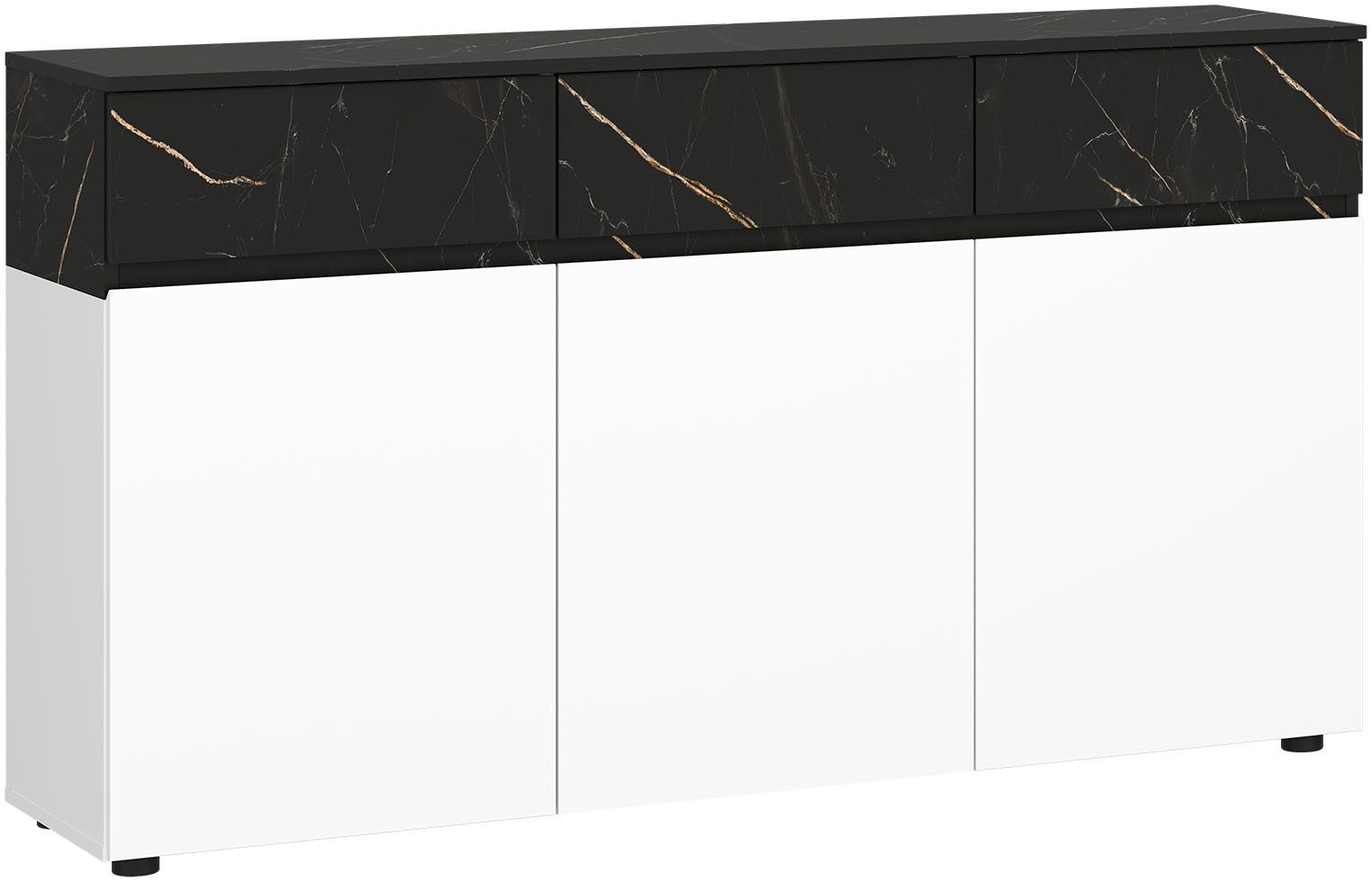 Home affaire Sideboard MODESTO, grifflos, mit 3 Schubladen, 3 Türen und 6 Fächer, Breite 150 cm