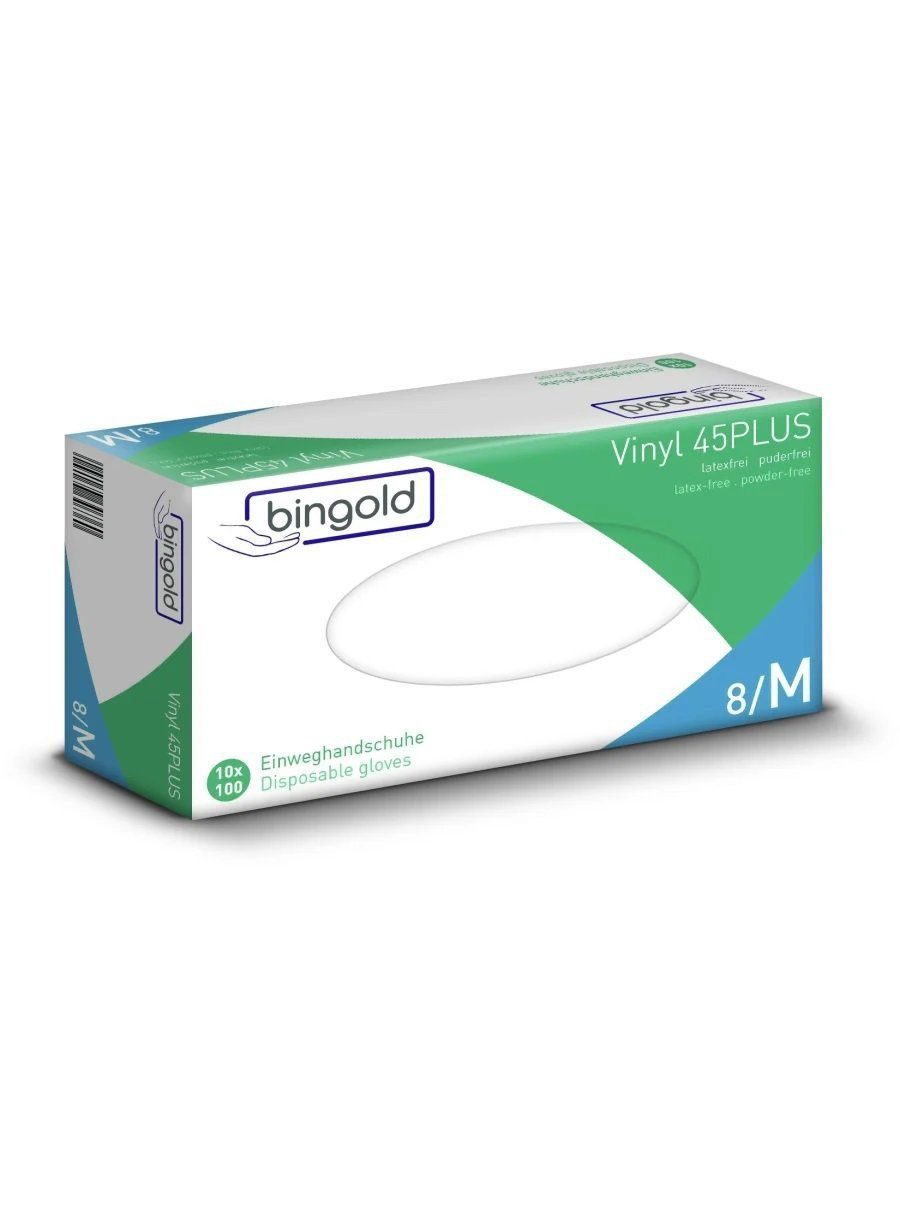 Bingold Einweghandschuhe Bingold Vinyl 45Plus Einweghandschuhe - transparen