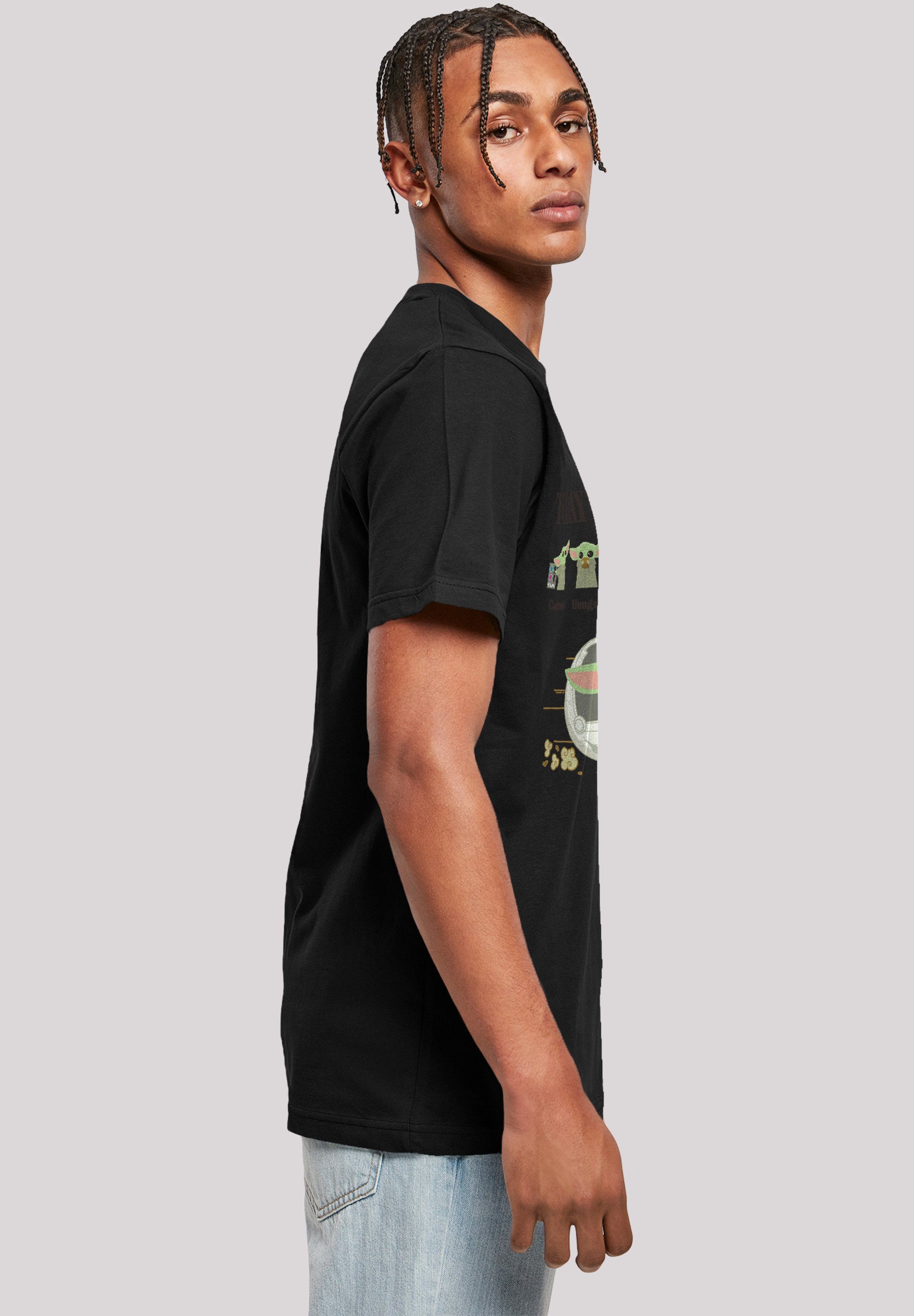 Wars T-Shirt Merch,Regular-Fit,Basic,Bedruckt schwarz Mandalorian Child F4NT4STIC Herren,Premium Star Moods