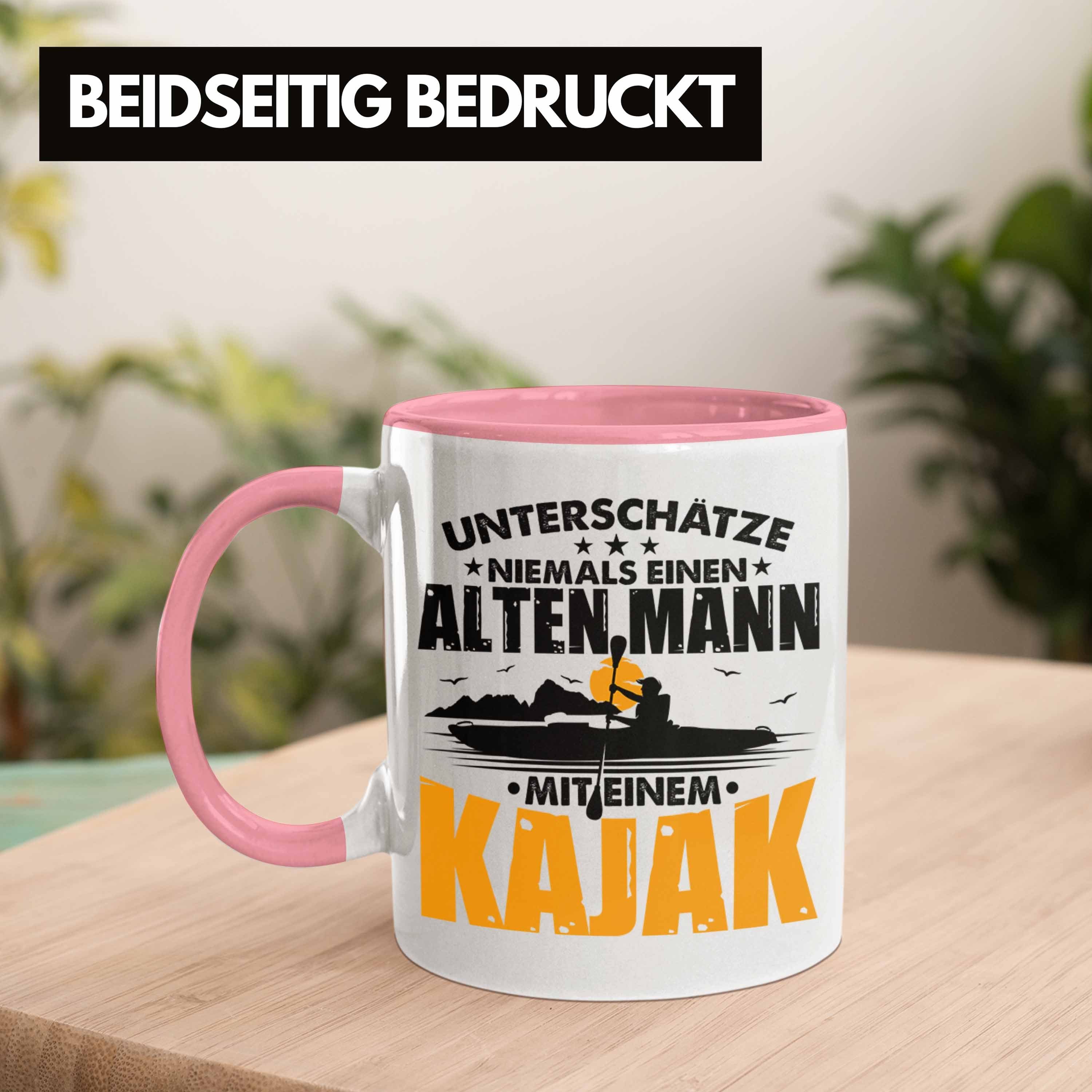 Geburtstag Kajak-Fahrer Geschenk Trendation - Tasse Tasse Trendation Geschenkidee Rosa Kajak Evolution Überraschung