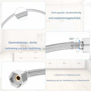 jalleria Brauseschlauch 4 Stück VerbindungsschlauchWasserhahnZulaufschlauch M10 x500 mm, (1 St)
