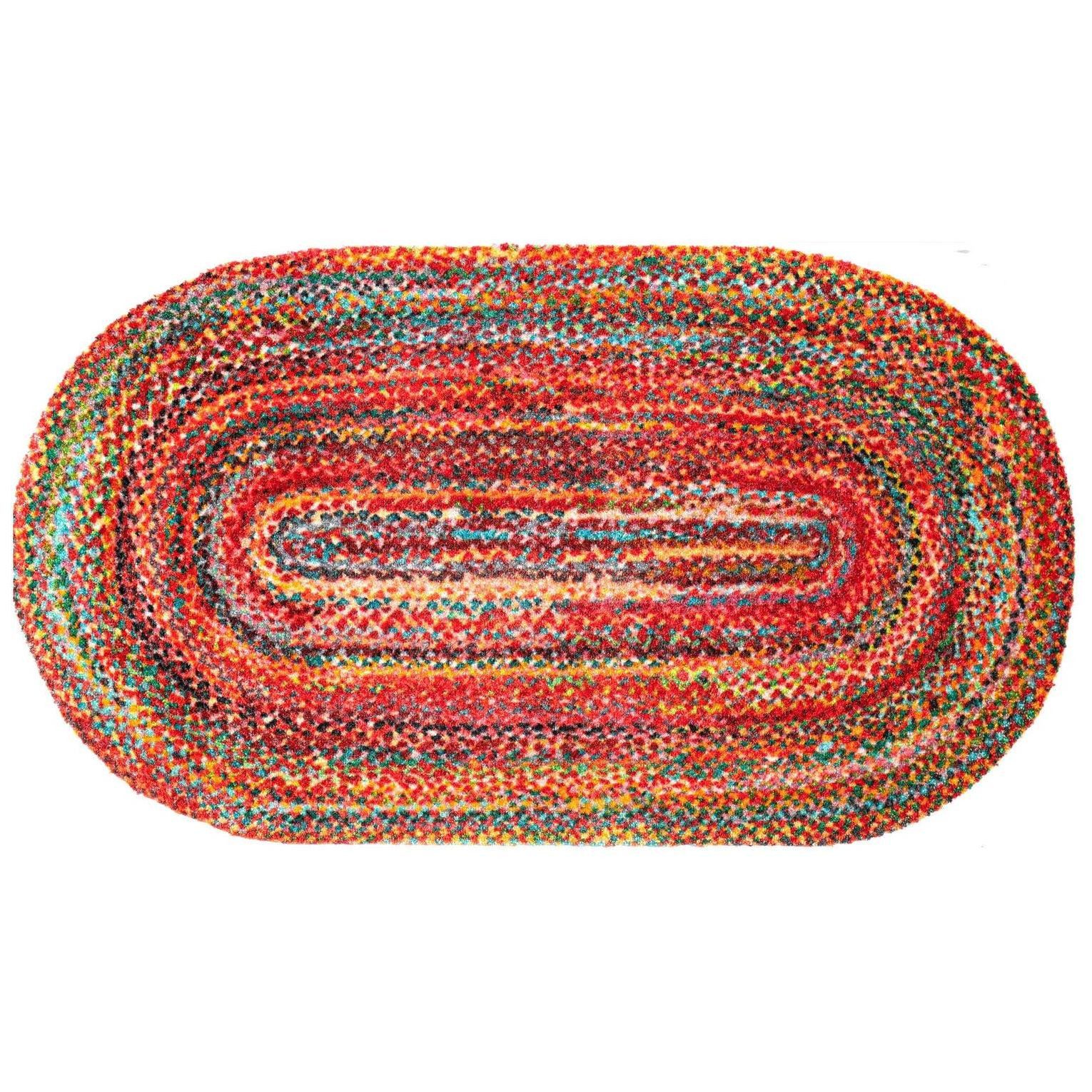Floornovo Fußmatte Floornovo Schmutzfangmatte Innovationsnote waschbare Fussmatte, oval, rutschfest
