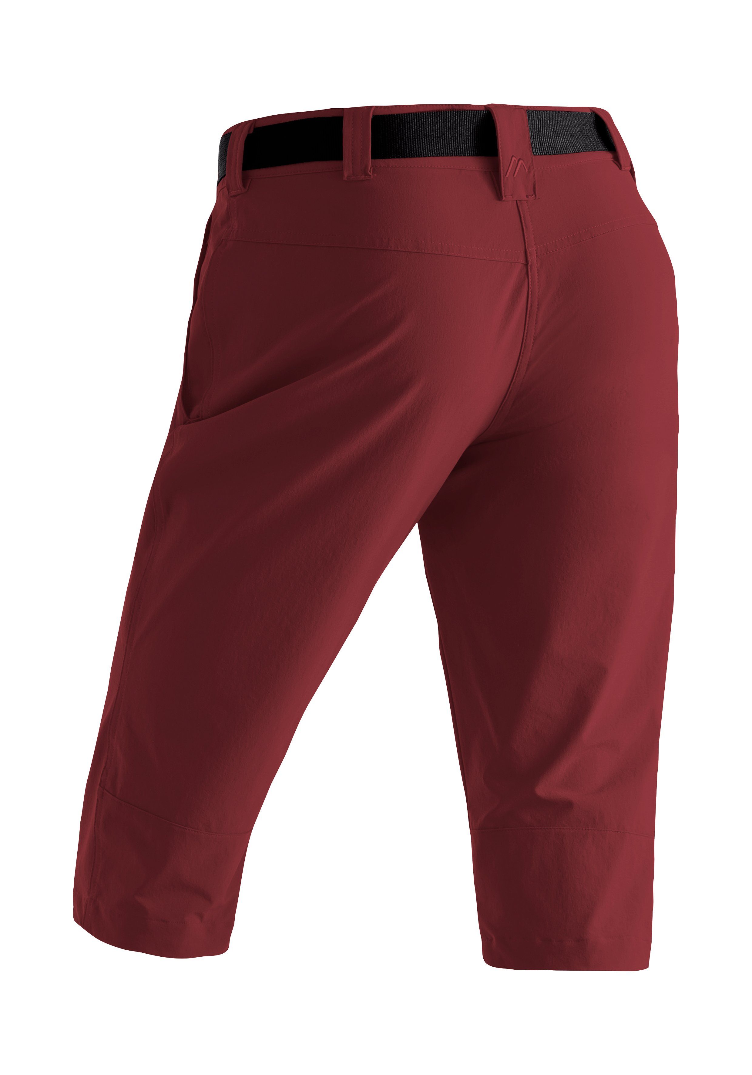 Wanderhose, atmungsaktive weinrot Sports Caprihose 3/4 Outdoor-Hose Inara slim Damen Maier