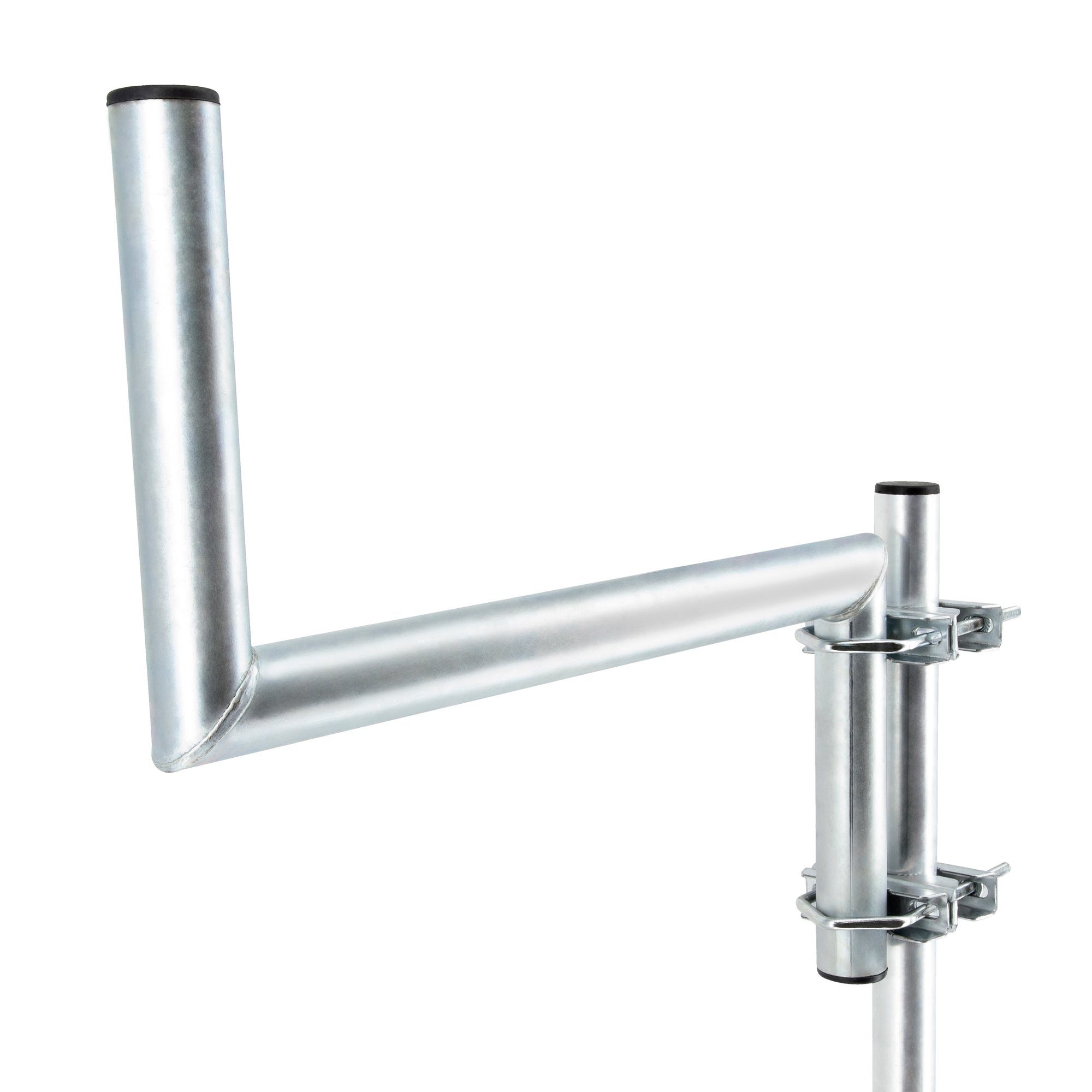 PremiumX SAT-Halterung Z-Ausleger 50cm Ø 42mm Stahl mit Schellen SAT Mast Ausleger