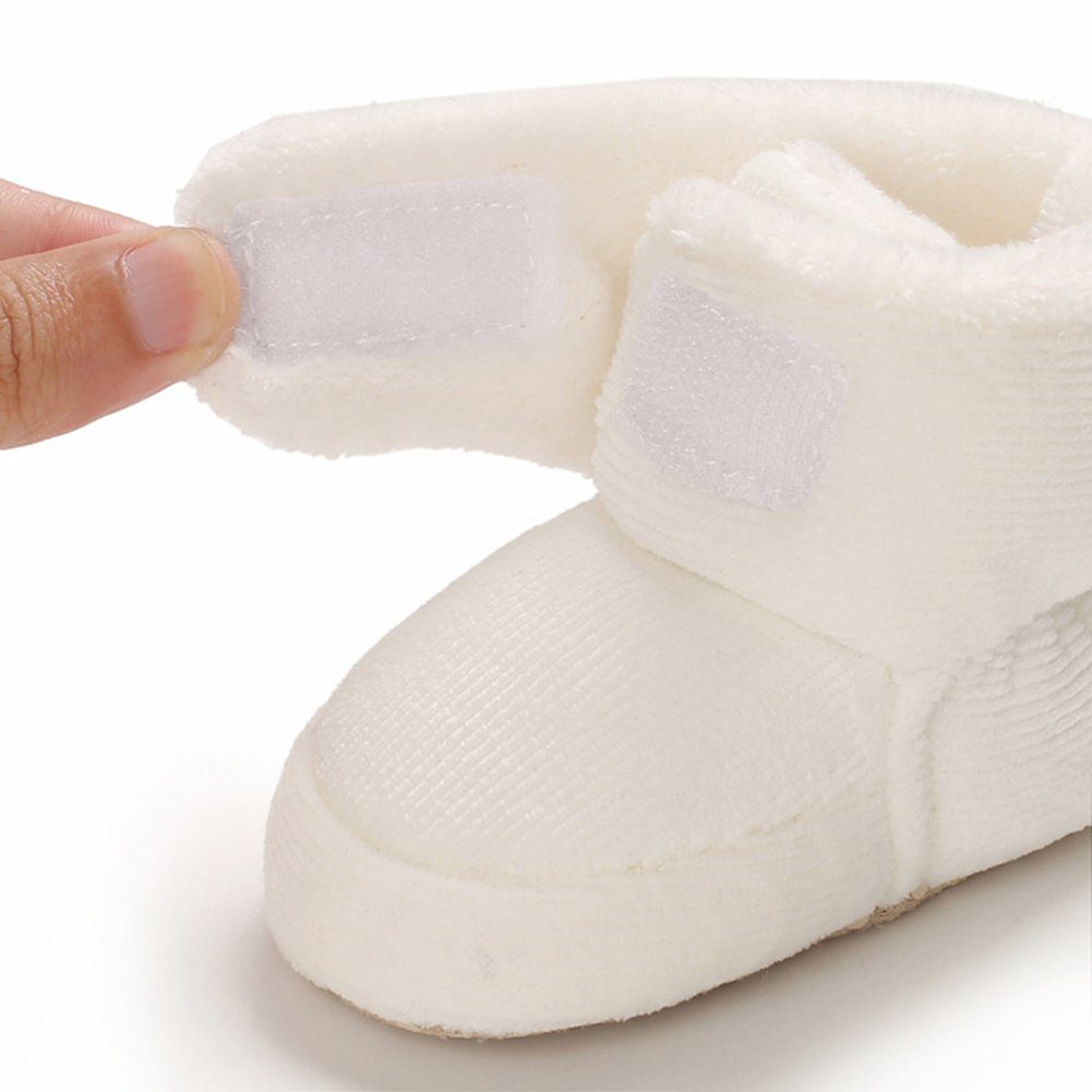 BBSCE Baby-Schneestiefel mit weichen Weiß Stiefel Sohlen, Kleinkinder für Babystiefel