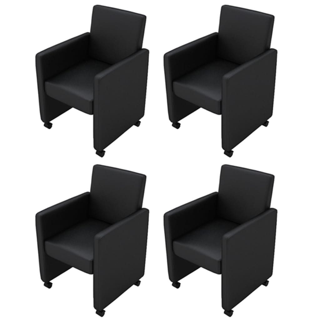 DOTMALL Esszimmerstuhl Designer Esszimmer Stuhl / Sessel auf Rollen,Kunstleder