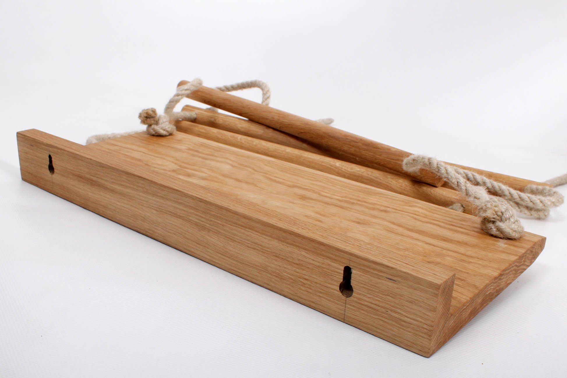 kleiderleiter.de Hängeregal Strickleiterregal, Wandregal STELLA aus Holz (massive Eiche), Mady in Germany