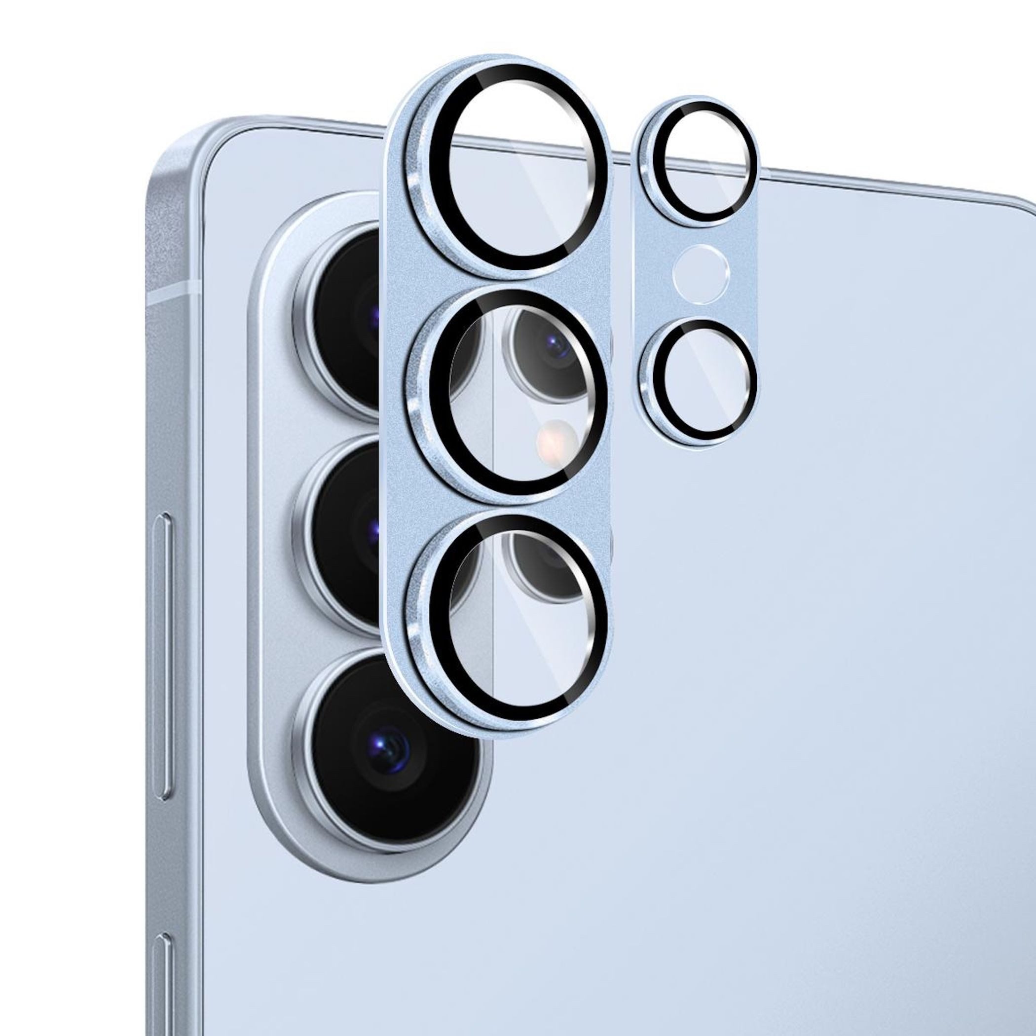 Wigento Kameraschutzglas Linsenglas für Samsung Galaxy S26 Ultra Aluminium Ring 9H Dünn Blau für Samsung Galaxy S26 Ultra 5G, Aluminium Rahmen, Anti Reflex