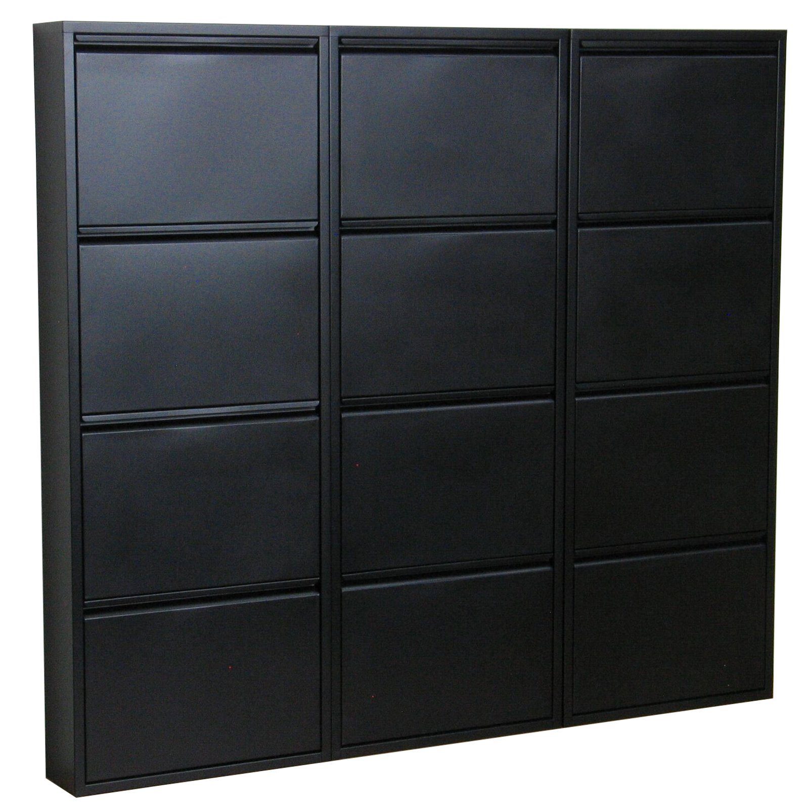 ebuy24 Schuhschrank Pisa Schuhschrank mit 12 Klappen/ Türen in Metall
