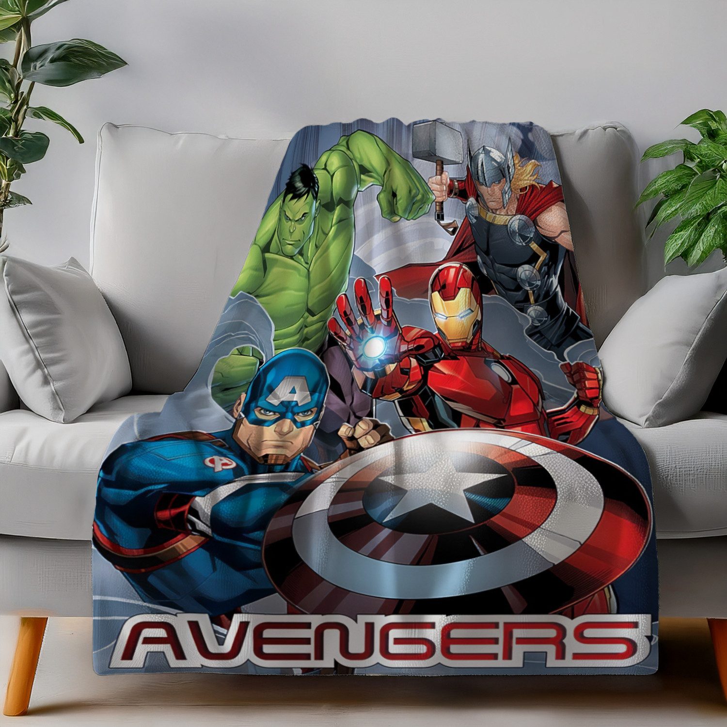 Wohndecke Avengers Superhelden Flauschdecke Wohndecke Flanell 110 x 150 cm, AY!Max, Langlebig