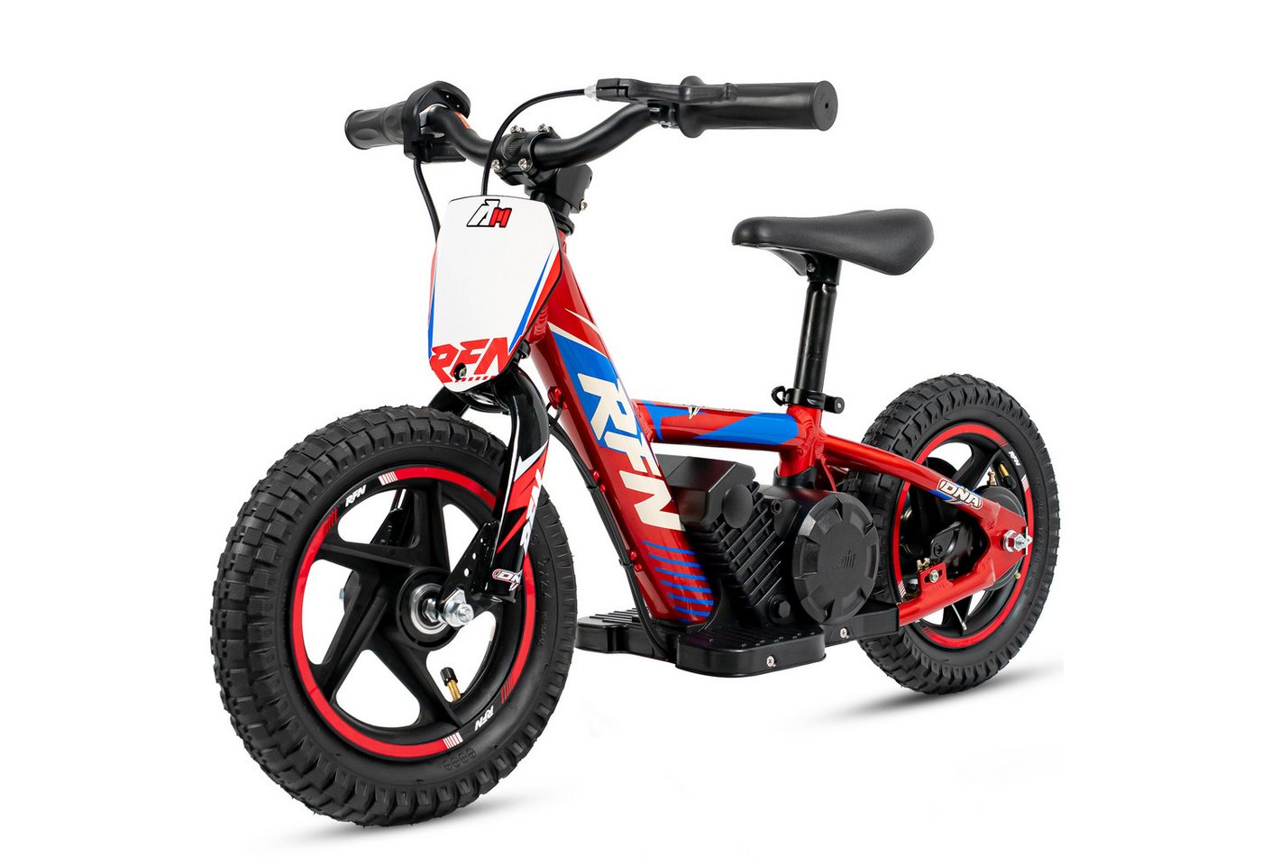 Vankel Elektro-Kindermotorrad DNA 12 100W 12 Zoll Electric Laufrad für Kinder 3-6 Jahre, Belastbarkeit 50 kg, 2 Fahrstufen, Bis 13 km/h, Offroad-Reifen