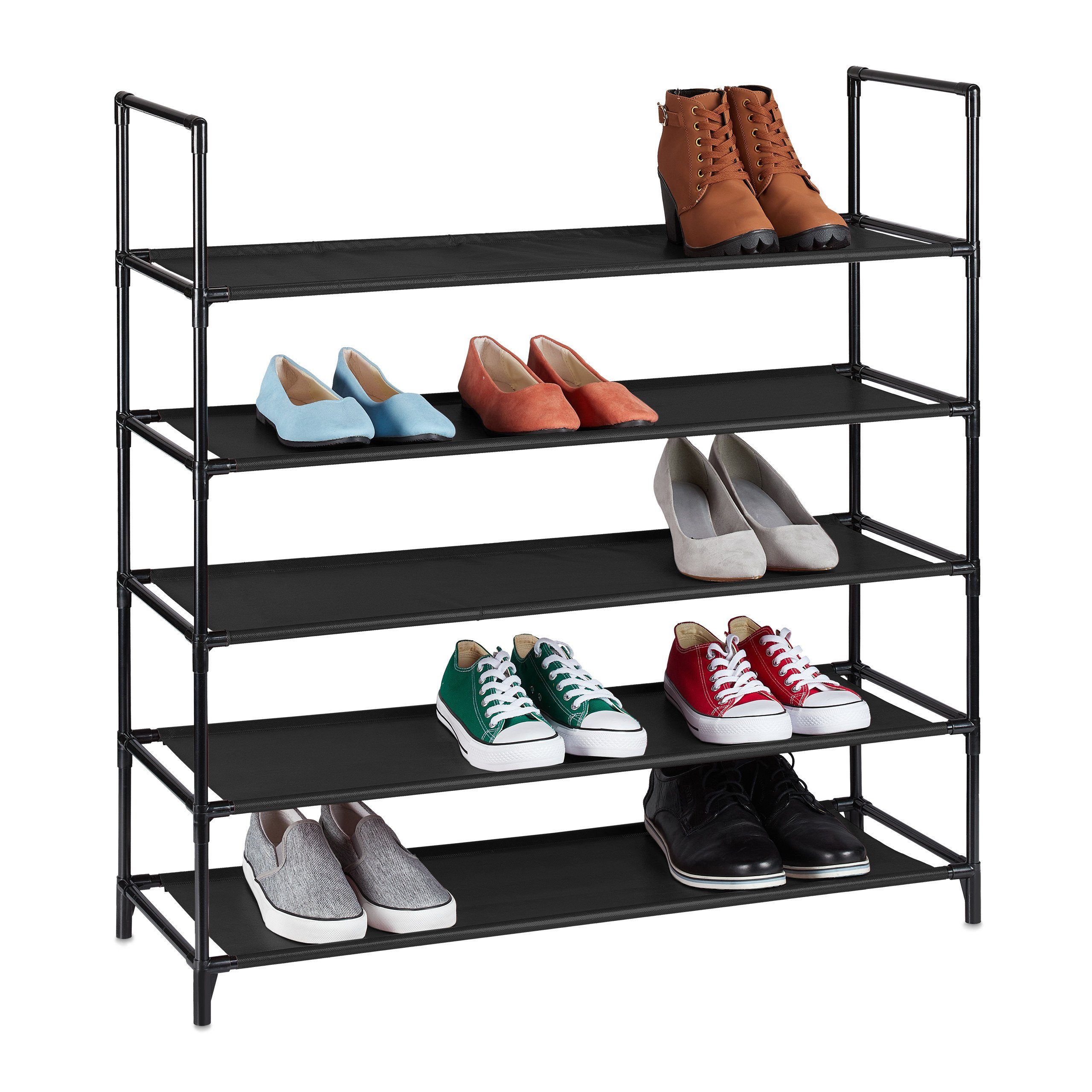relaxdays Schuhregal Stecksystem XL, Schwarz günstig online kaufen