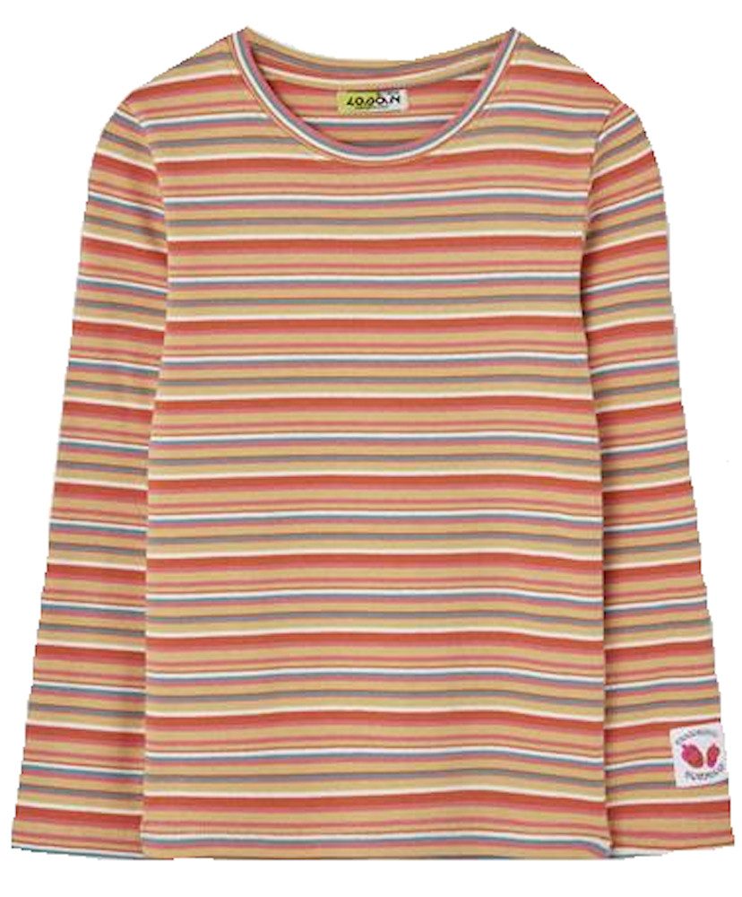 LOSAN Langarmshirt Losan Mädchen Langarmshirt Ringel Ripp bunt light mustard (1-tlg)