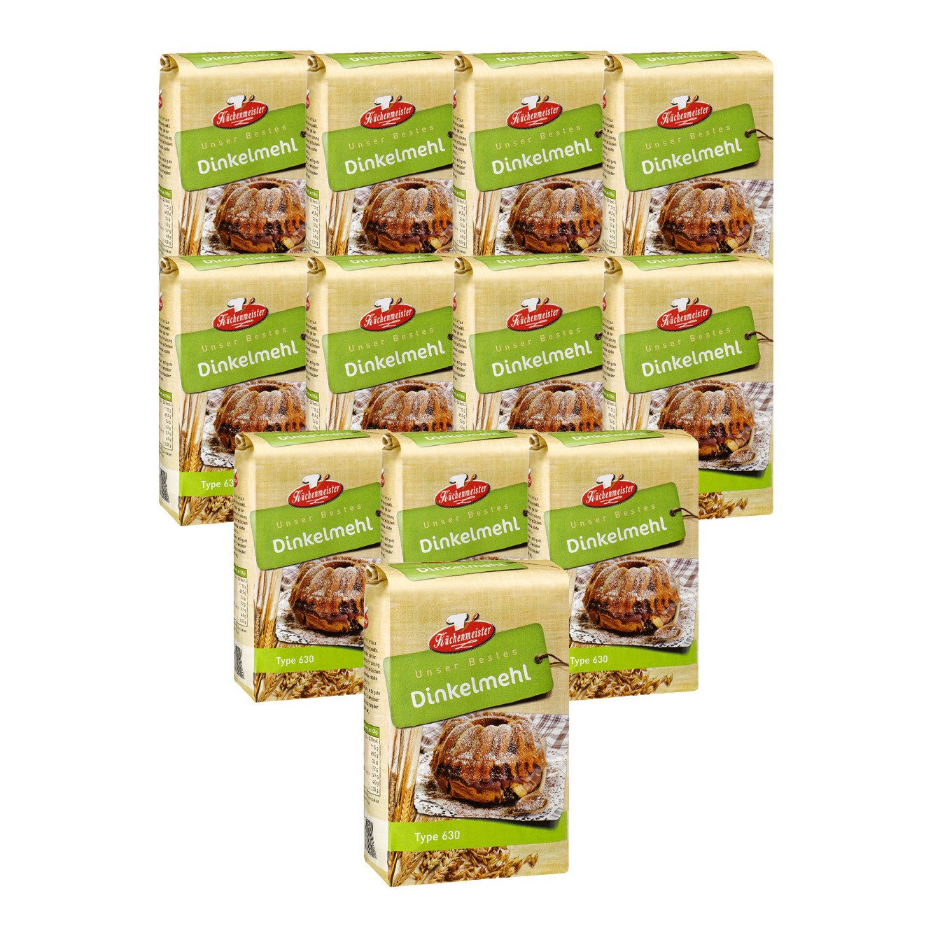 Bielmeier Mehl Dinkelmehl Type 630 12 Stück a 1kg Küchenmeister, 1 x 12000 g, Das Getreide stammt von Landwirten aus der Region (SET230003-12)