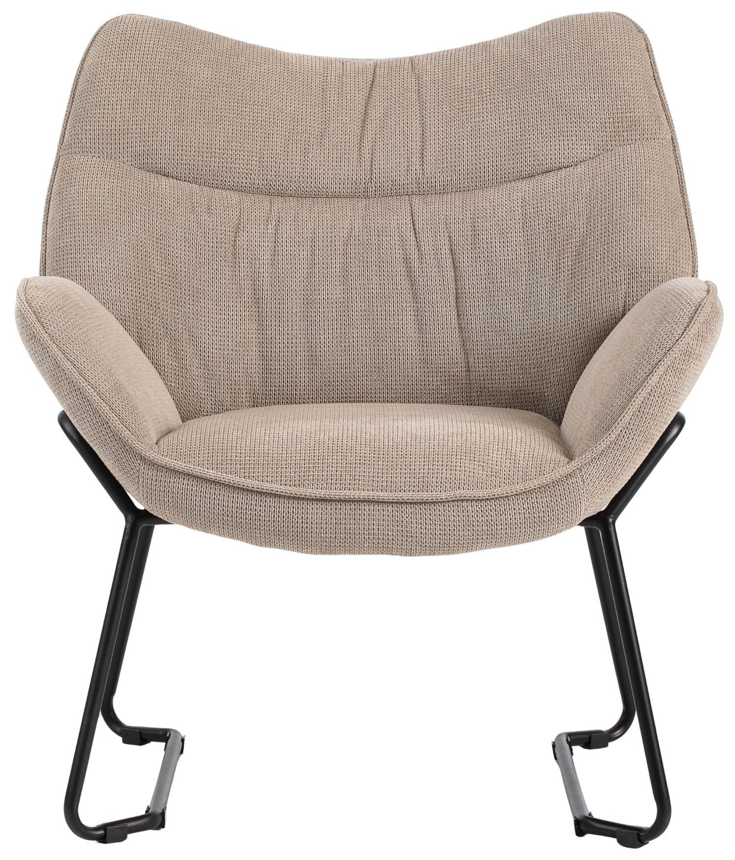 bene living Кресла Aliano - beige (1-St), schwarzes Metall-Gestell - bequeme Arm- und Rückenlehne