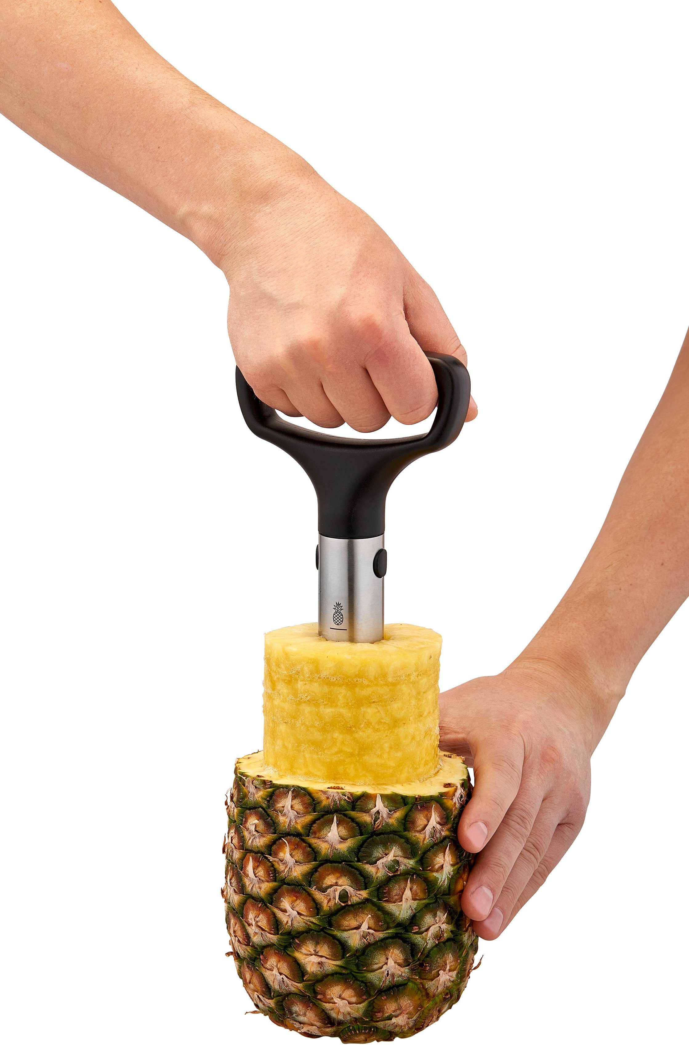 RÖSLE Obstschneider, (1-tlg), Ananasschäler mit Griff, ergonomischem Auswurfschlitz Einschneidskala